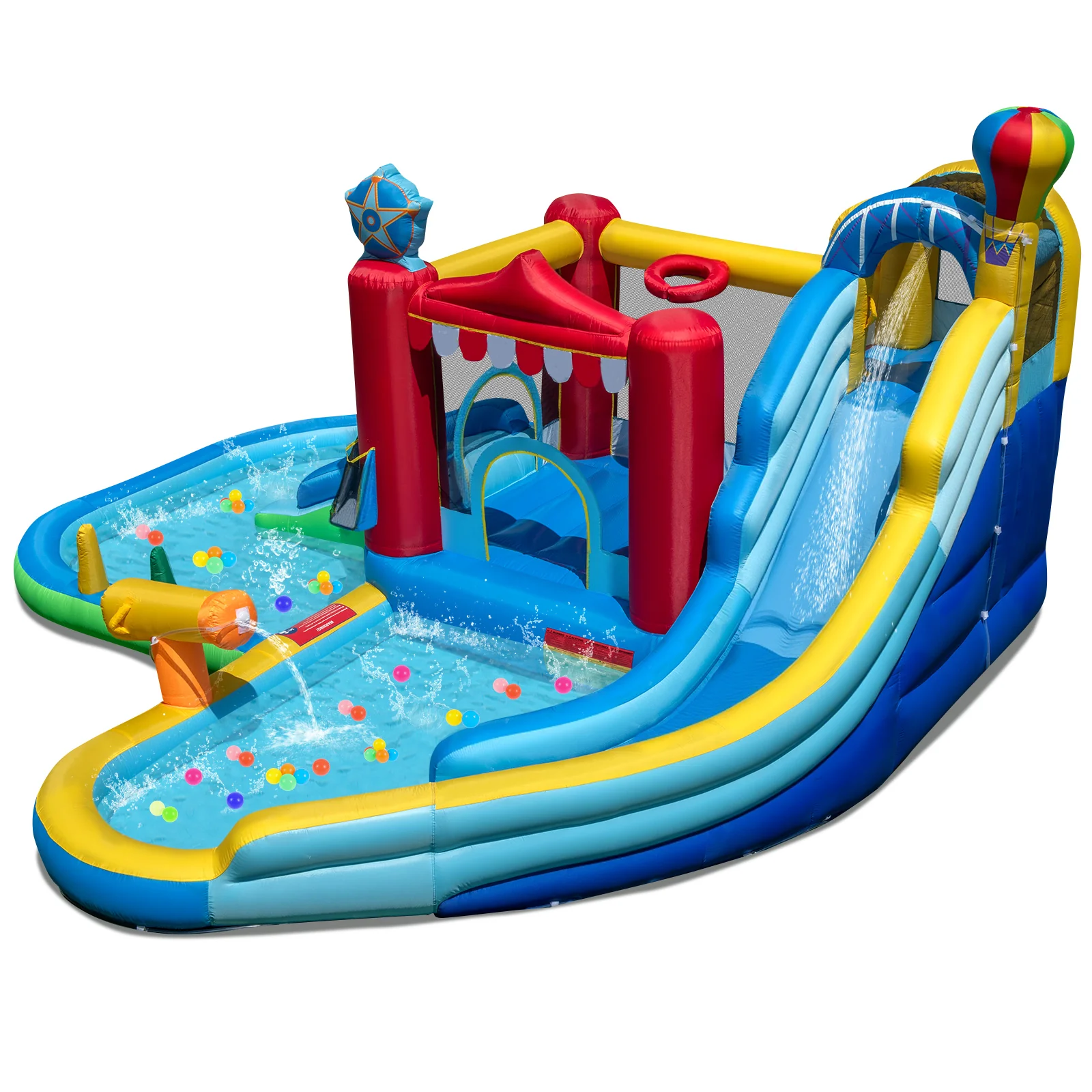 Inflatable Water Park with Splash Pool and Water Cannon for Birthday Party Without Blower - Image 3