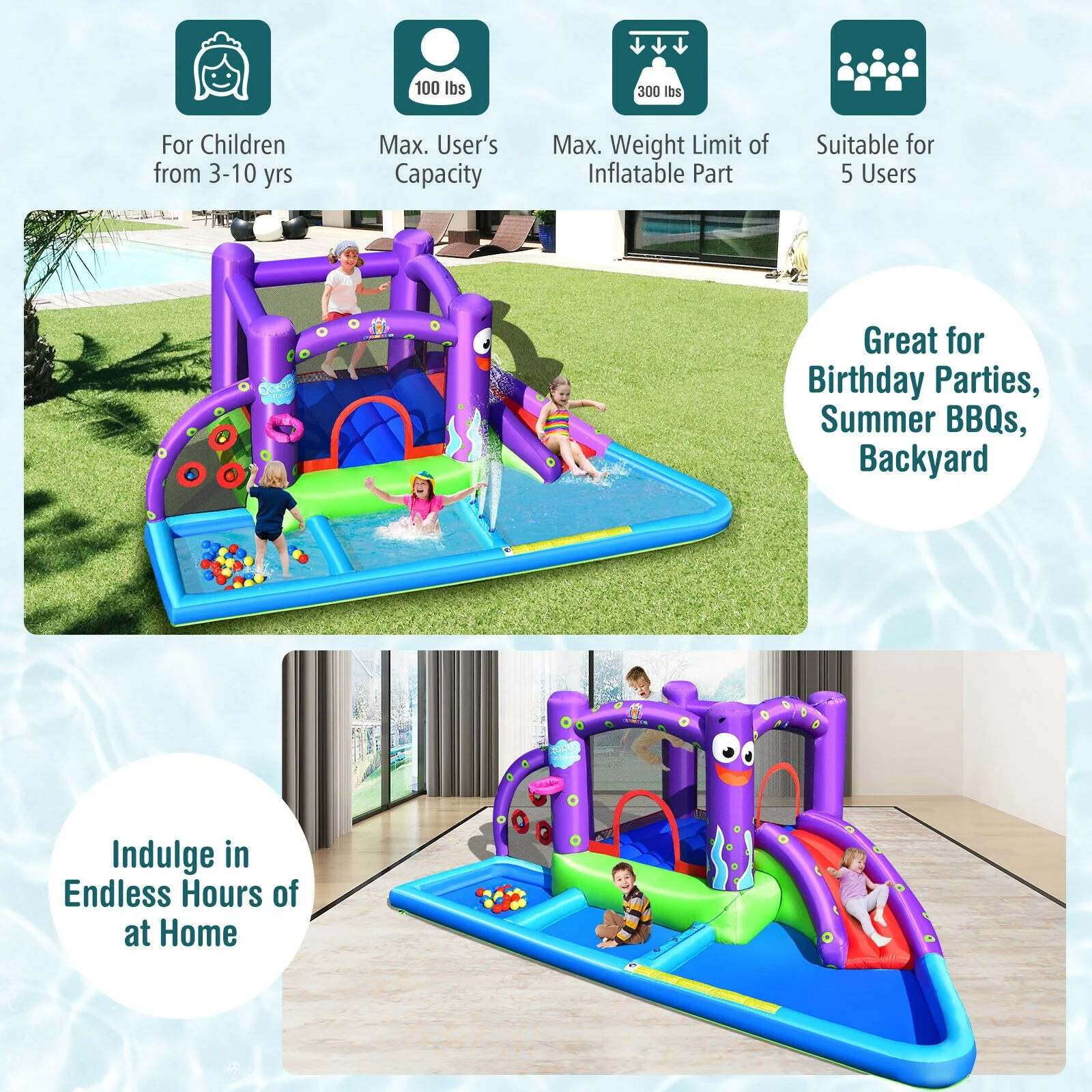 Inflatable Water Slide Castle without Blower - Image 5