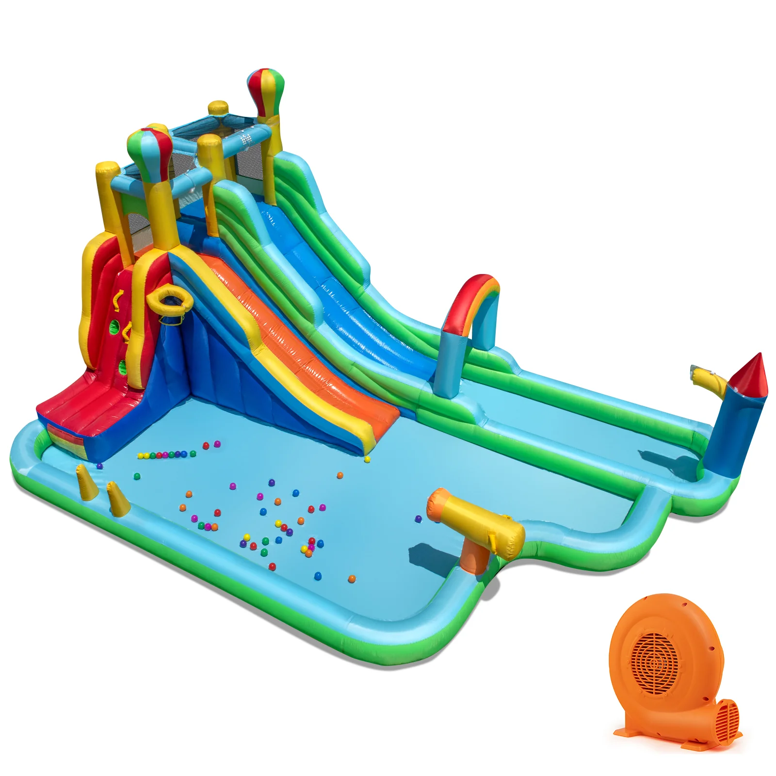 Inflatable Water Slide Park Giant Bounce House with 750W Blower - Image 3