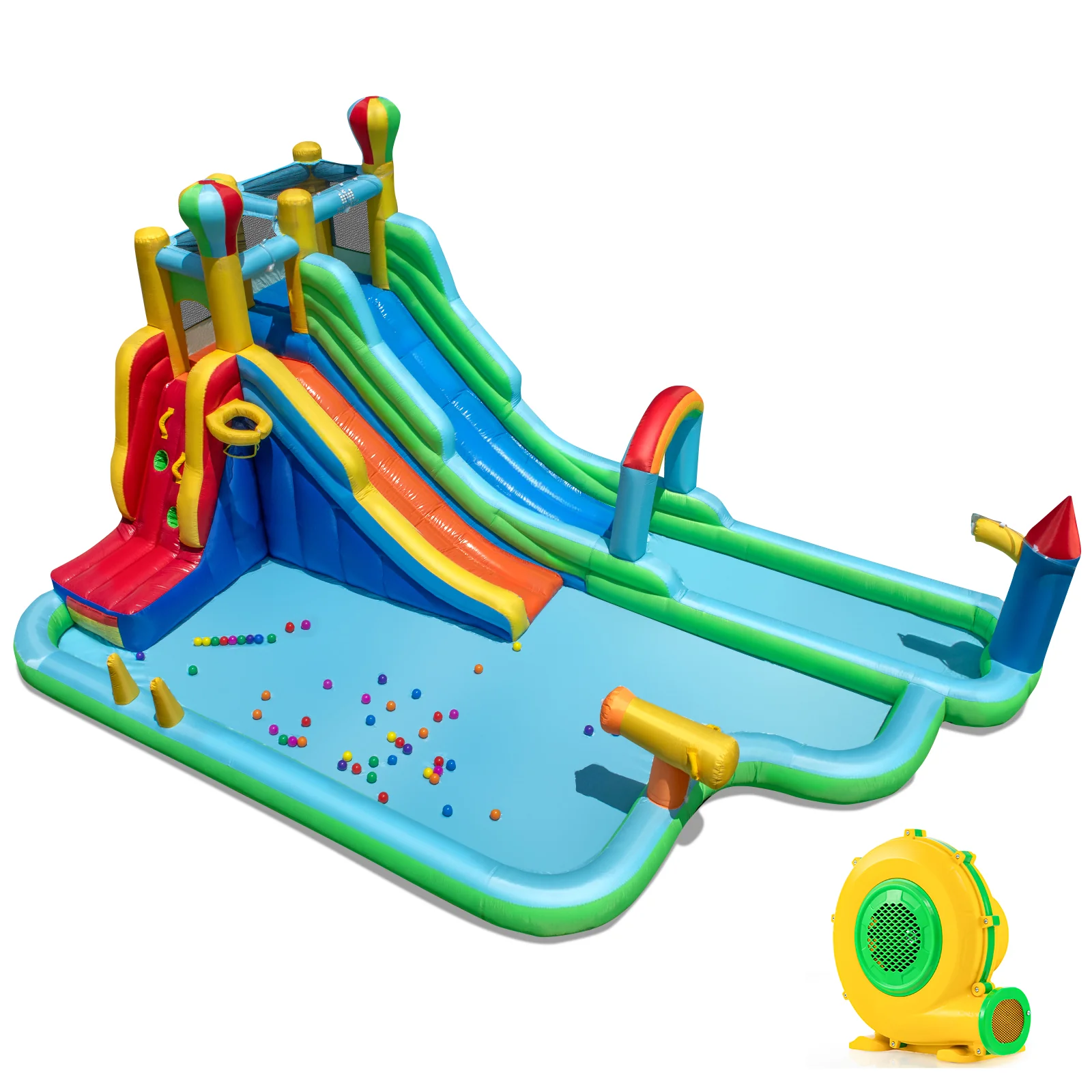 Inflatable Water Slide Park Giant Bounce House with 950W Blower - Image 3