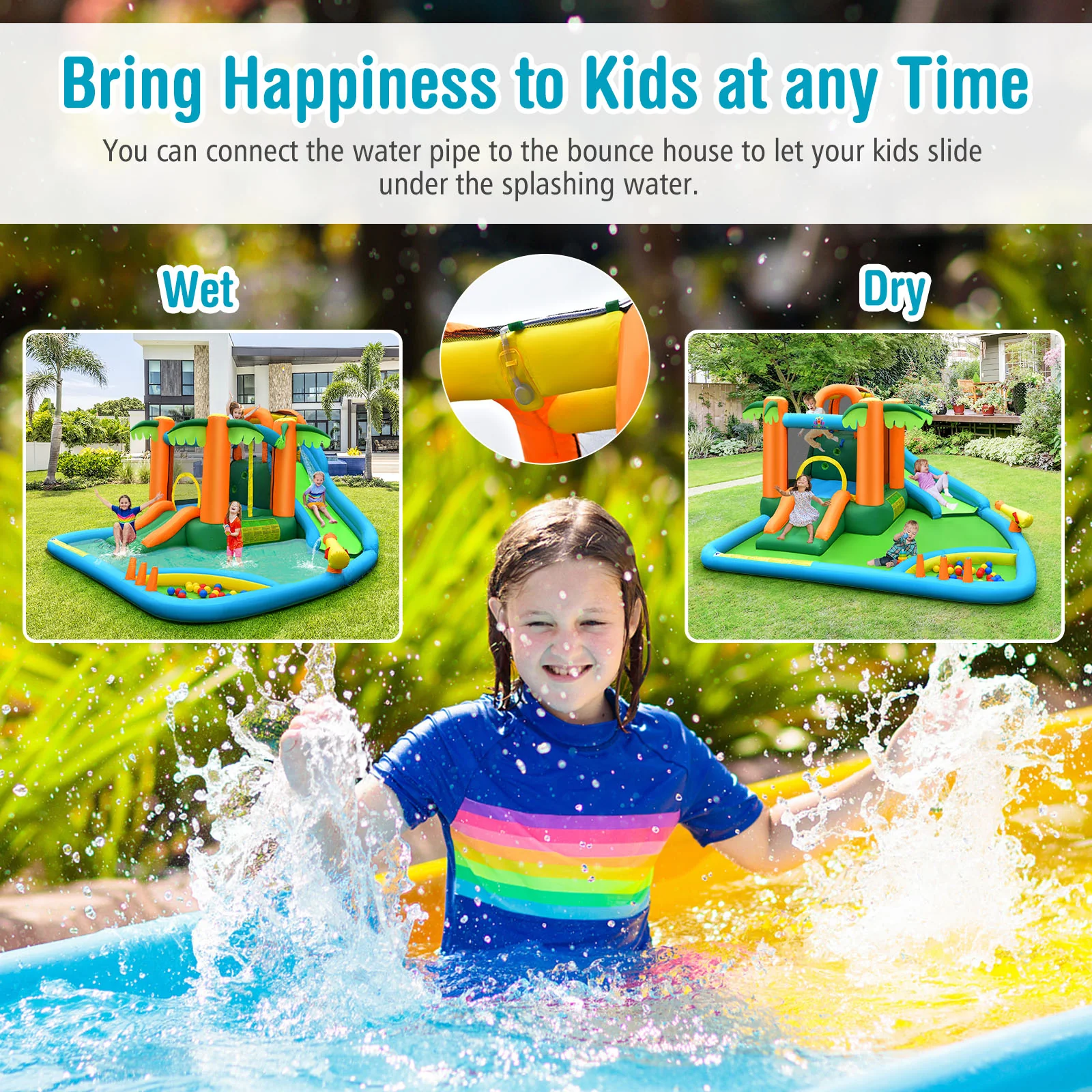 Inflatable Water Slide Park with Upgraded Handrail without Blower - Image 2