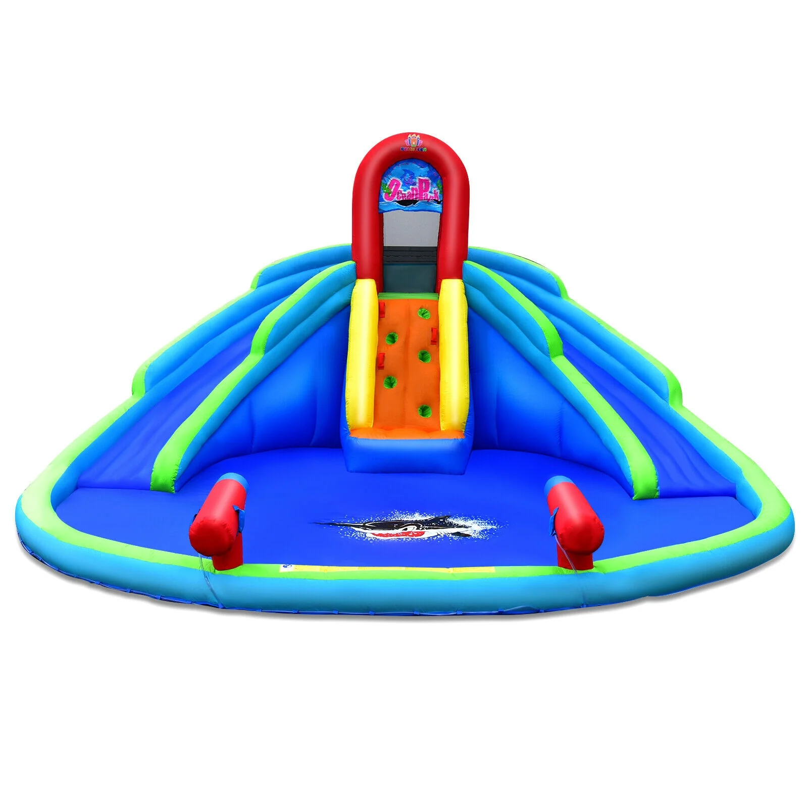 Inflatable Waterslide Bounce House with Upgraded Handrail without Blower - Image 6