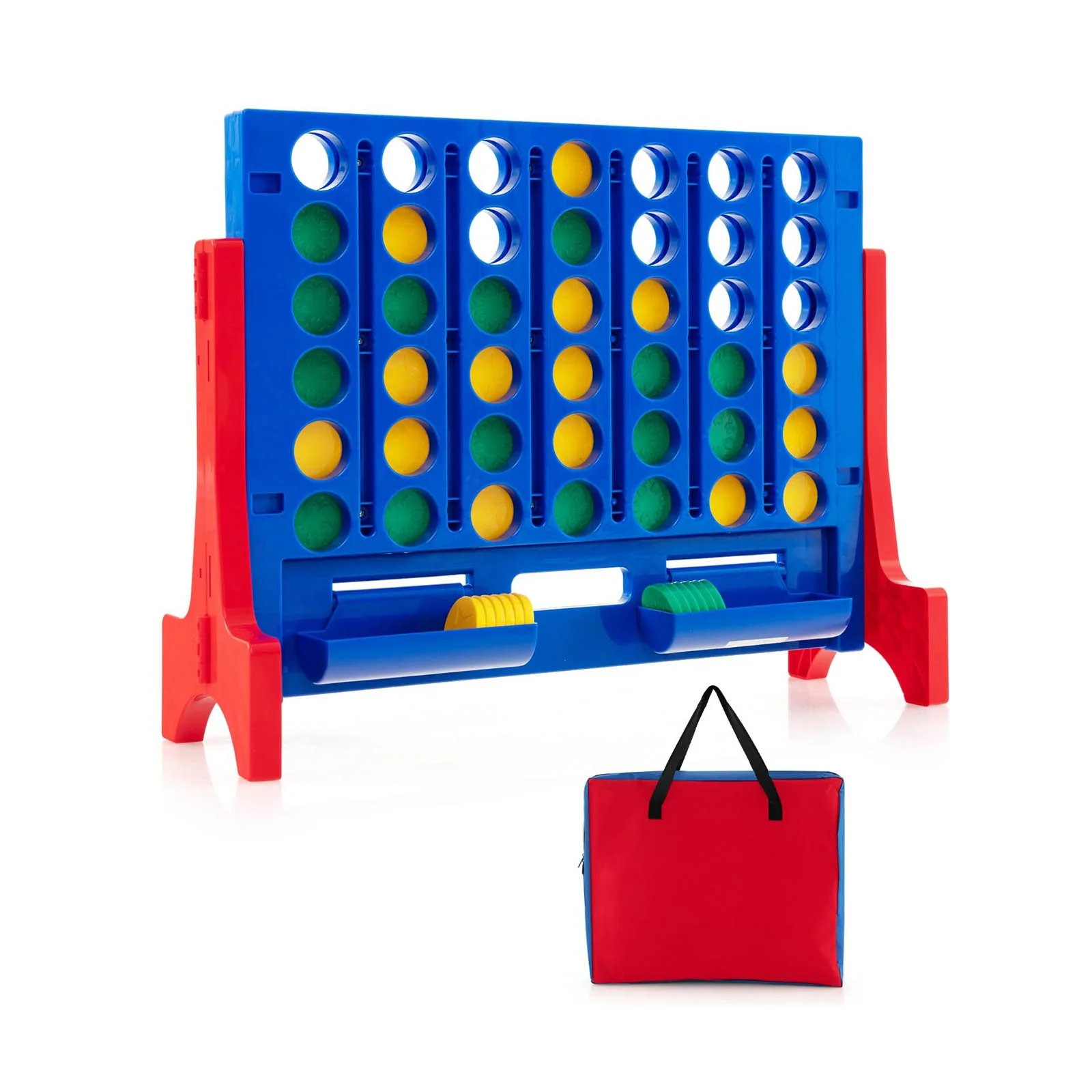 Jumbo 4-to-Score Connect Game Set with Carrying Bag and 42 Coins - Image 11