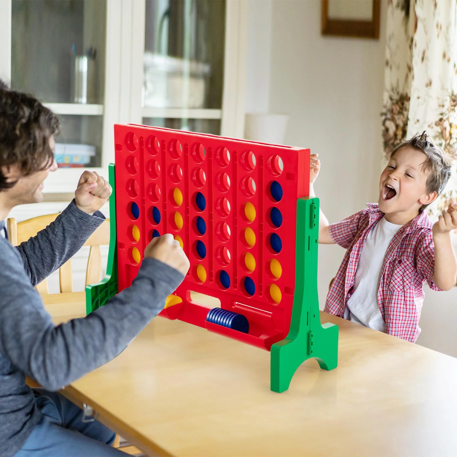 Jumbo 4-to-Score Connect Game Set with Carrying Bag and 42 Coins - Image 17