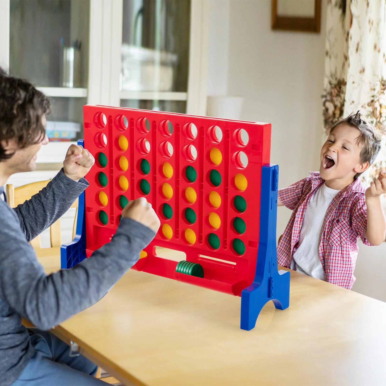 Jumbo 4-to-Score Connect Game Set with Carrying Bag and 42 Coins - Image 2