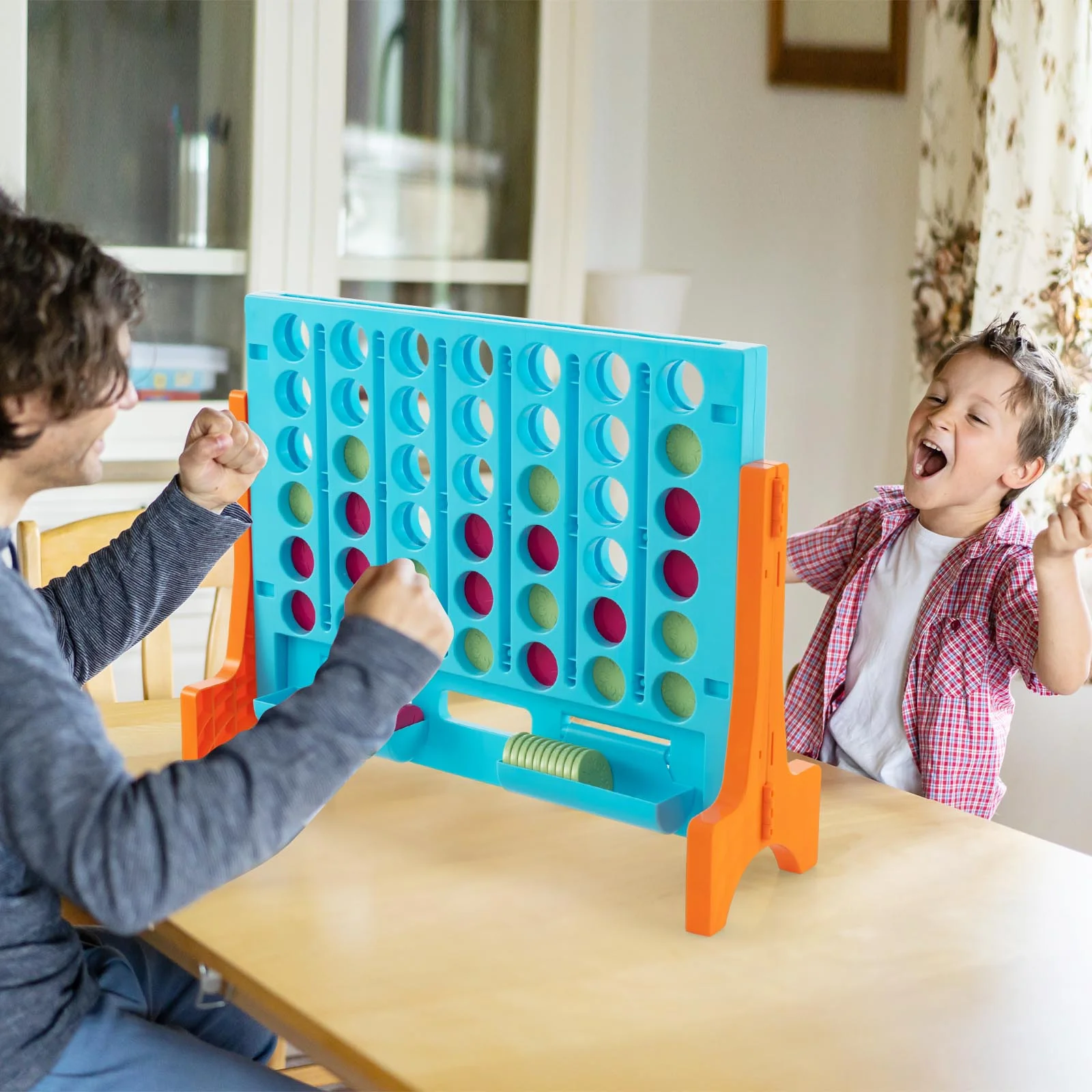 Jumbo 4-to-Score Connect Game Set with Carrying Bag and 42 Coins - Image 25