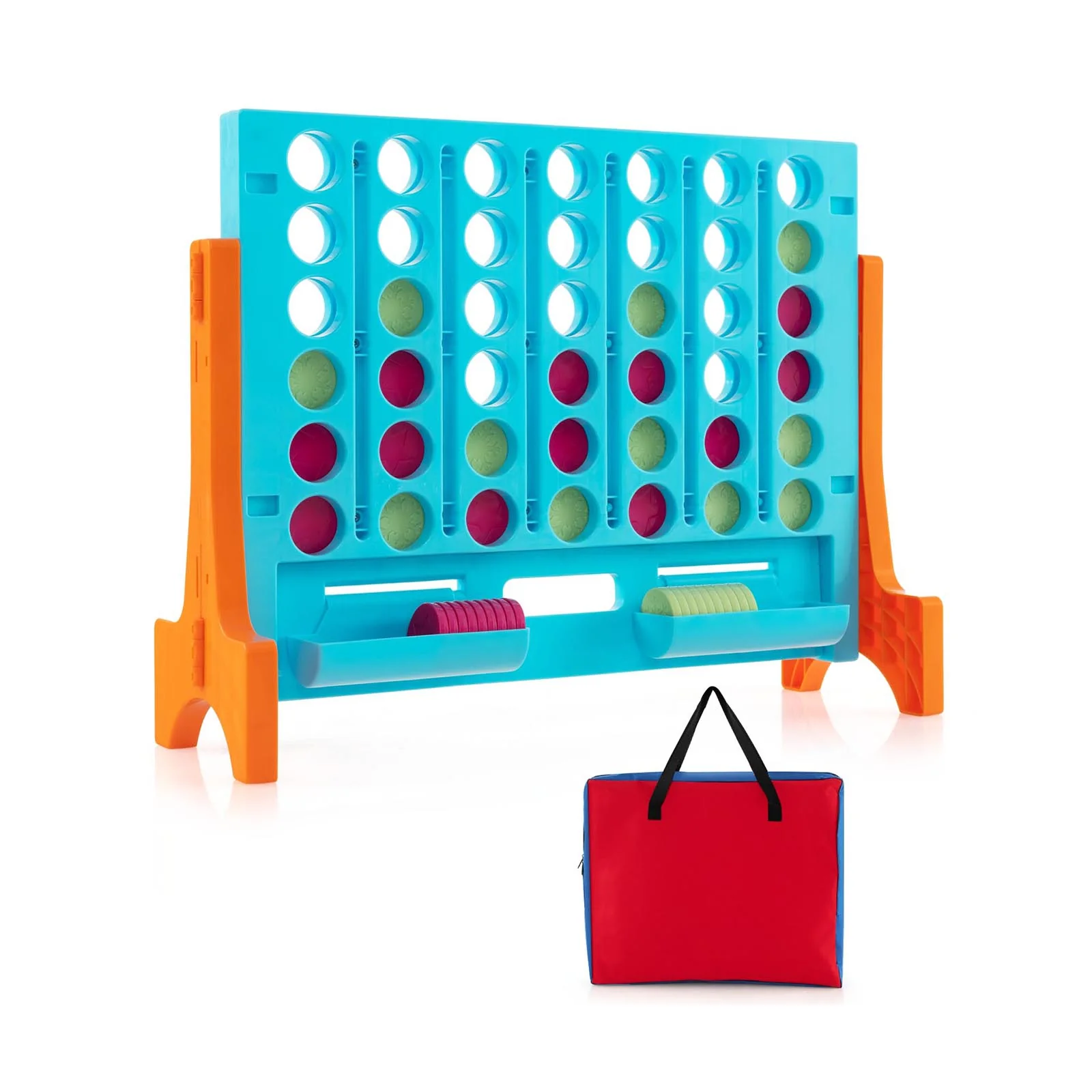 Jumbo 4-to-Score Connect Game Set with Carrying Bag and 42 Coins - Image 27