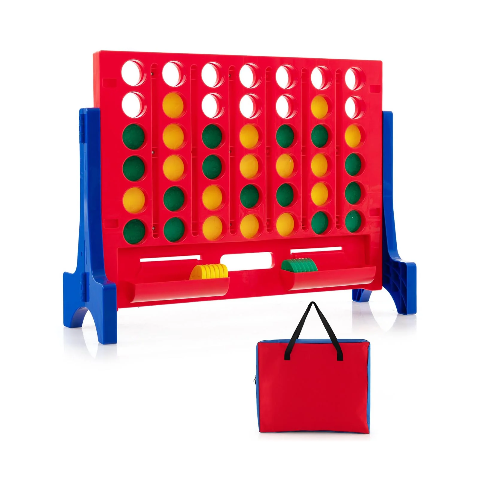 Jumbo 4-to-Score Connect Game Set with Carrying Bag and 42 Coins - Image 3