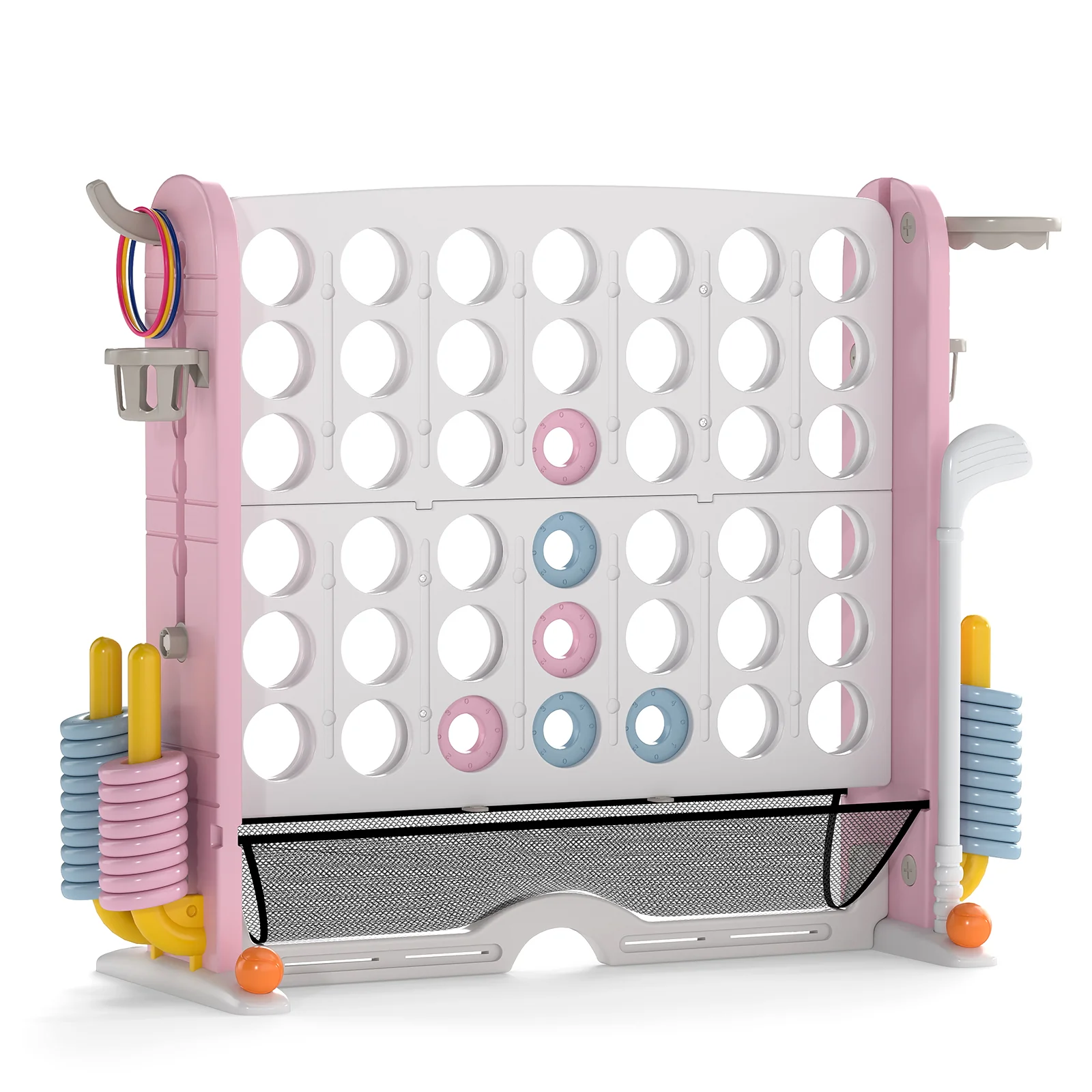 Jumbo 4-to-Score Game with Ring-toss and Basketball Hoop - Image 20