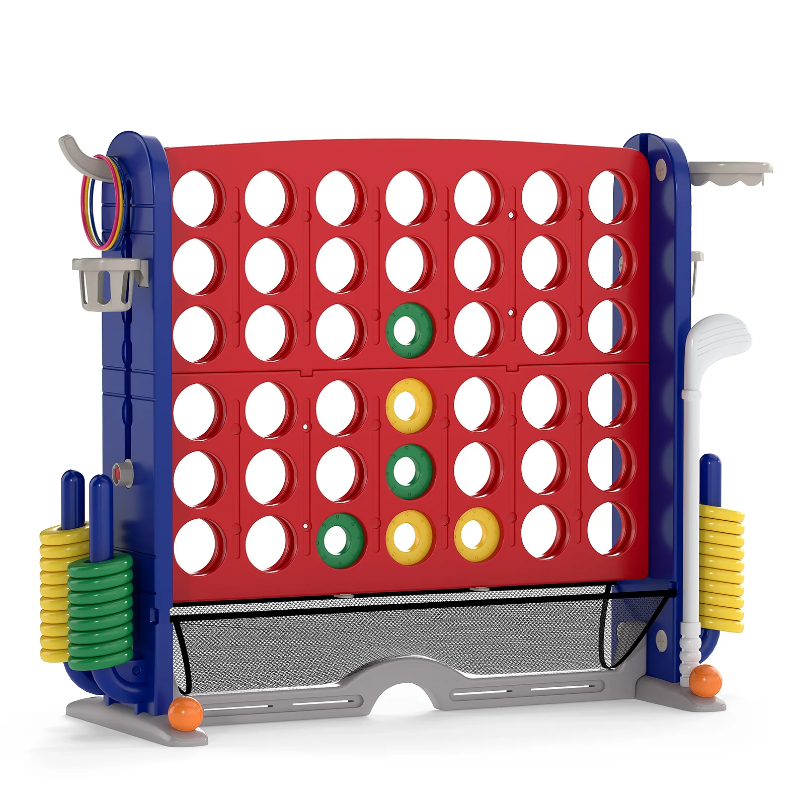 Jumbo 4-to-Score Game with Ring-toss and Basketball Hoop - Image 28