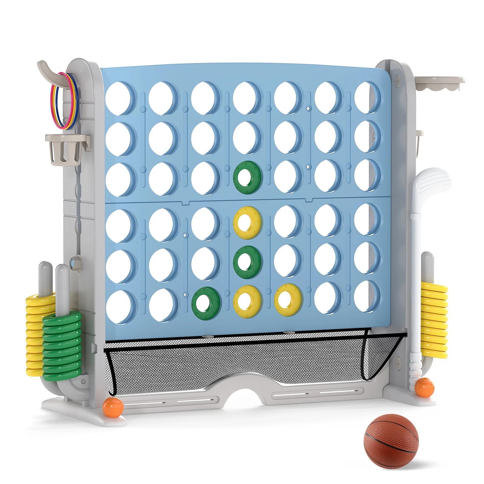 Jumbo 4-to-Score Game with Ring-toss and Basketball Hoop - Image 35