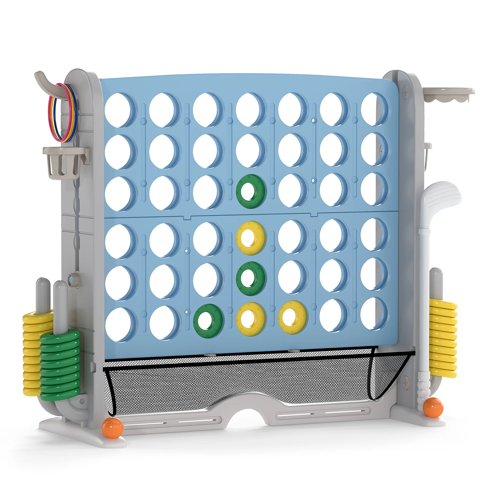Jumbo 4-to-Score Game with Ring-toss and Basketball Hoop - Image 36