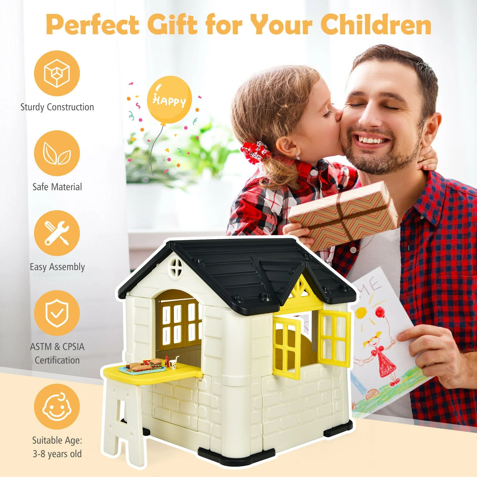 Kidâs Playhouse Pretend Toy House For Boys and Girls 7 Pieces Toy Set - Image 21
