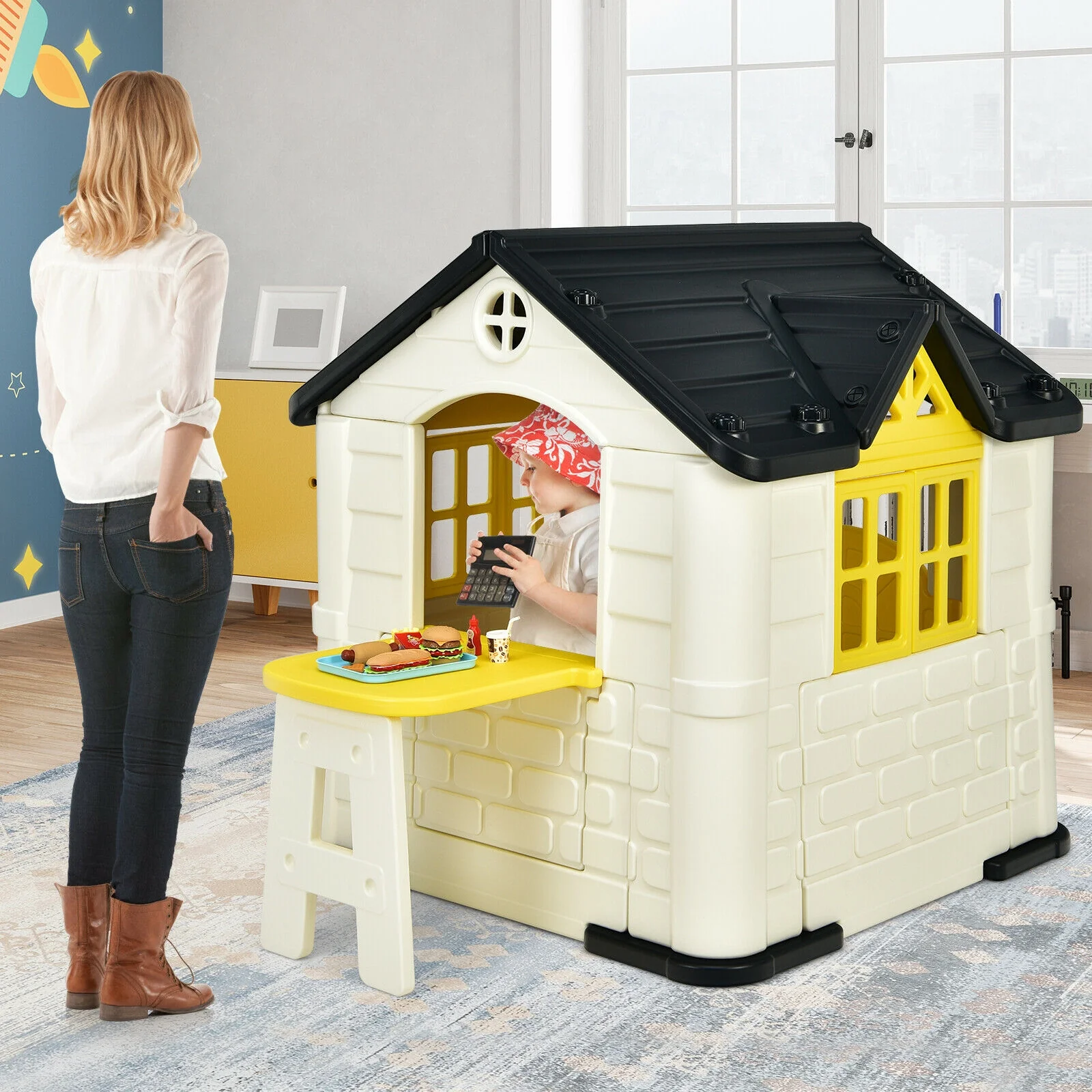 Kidâs Playhouse Pretend Toy House For Boys and Girls 7 Pieces Toy Set - Image 23