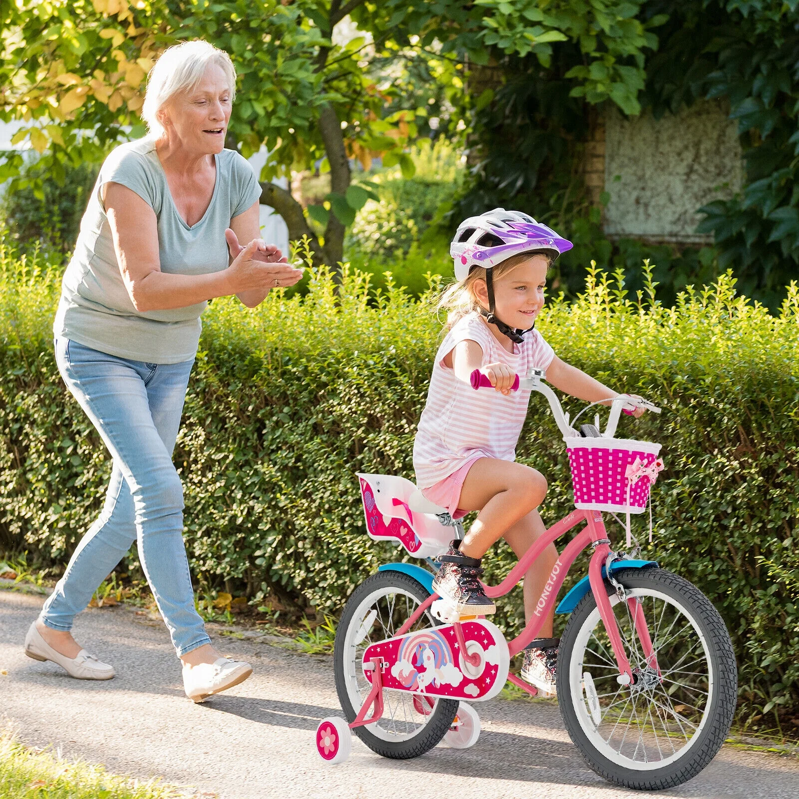 Kids Bicycle with Training Wheels and Basket for Boys and Girls Age 3-9 Years - Image 10