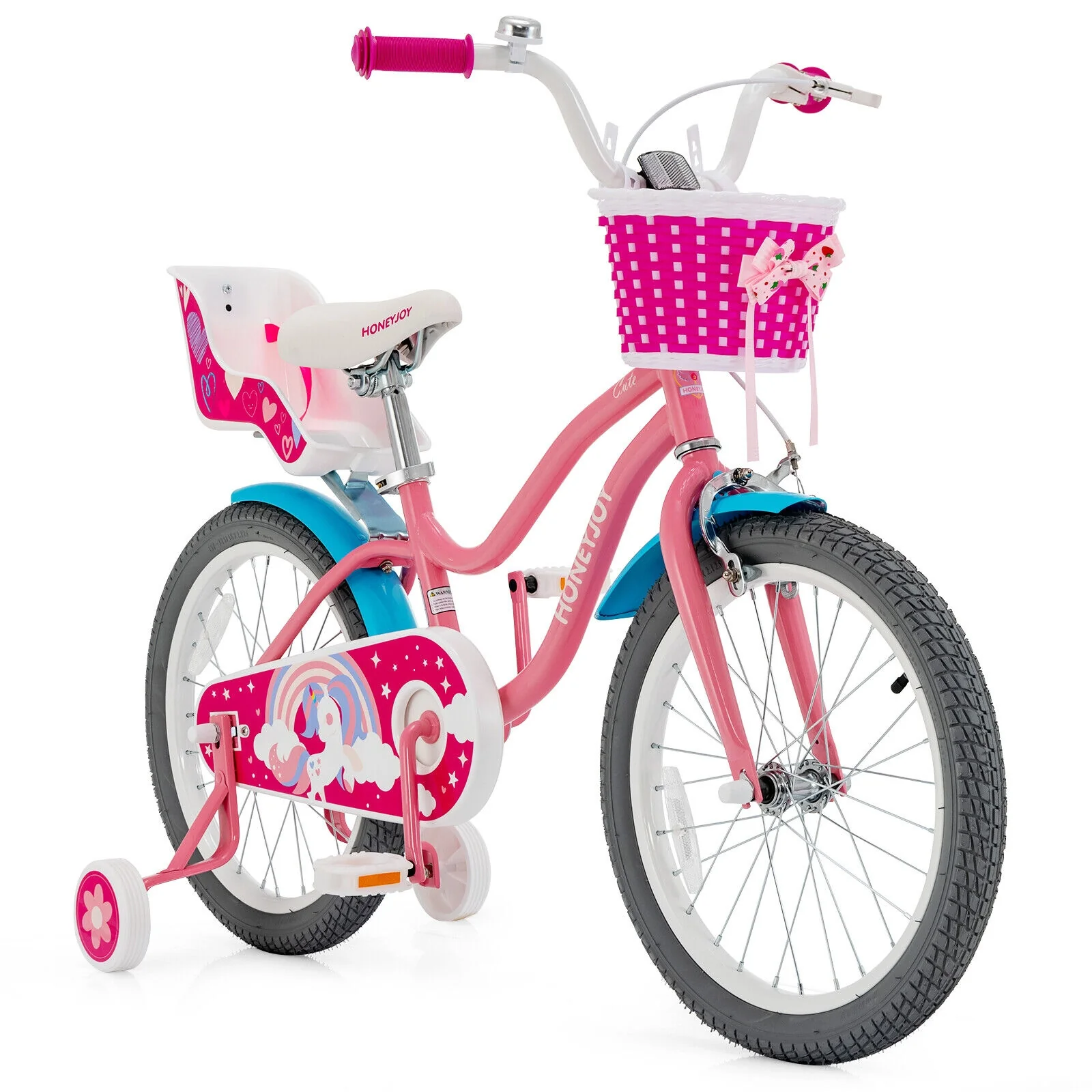 Kids Bicycle with Training Wheels and Basket for Boys and Girls Age 3-9 Years - Image 11