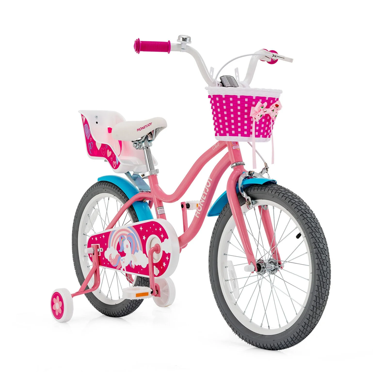 Kids Bicycle with Training Wheels and Basket for Boys and Girls Age 3-9 Years - Image 12