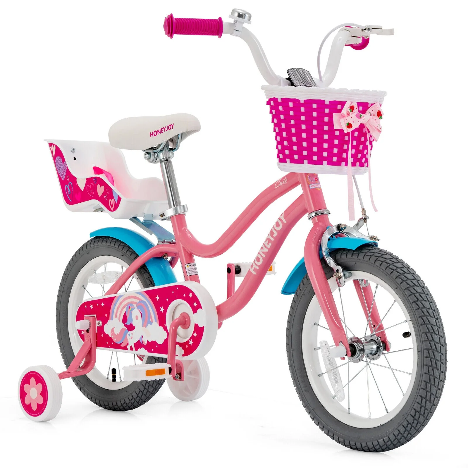 Kids Bicycle with Training Wheels and Basket for Boys and Girls Age 3-9 Years - Image 3