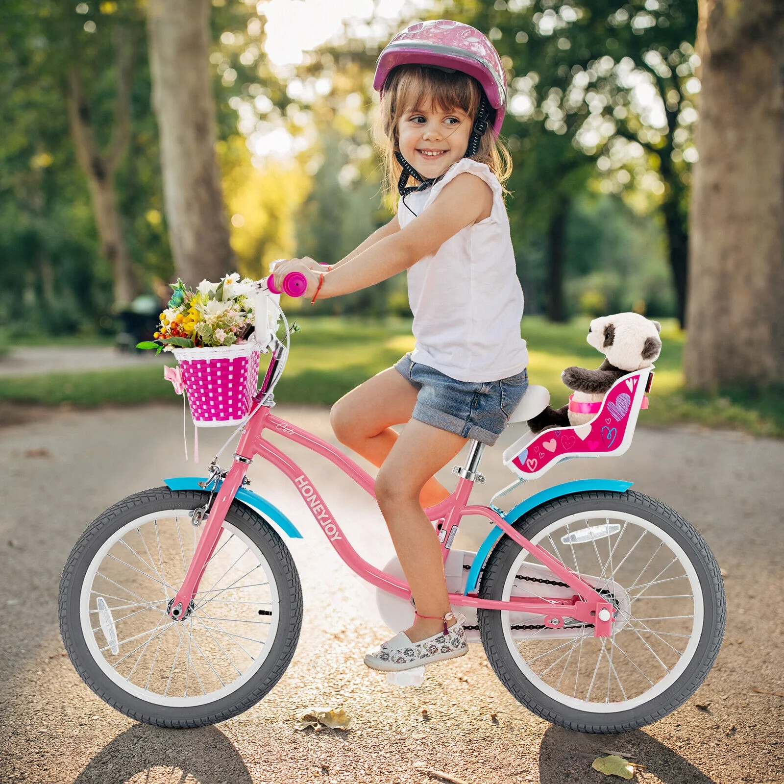 Kids Bicycle with Training Wheels and Basket for Boys and Girls Age 3-9 Years - Image 9