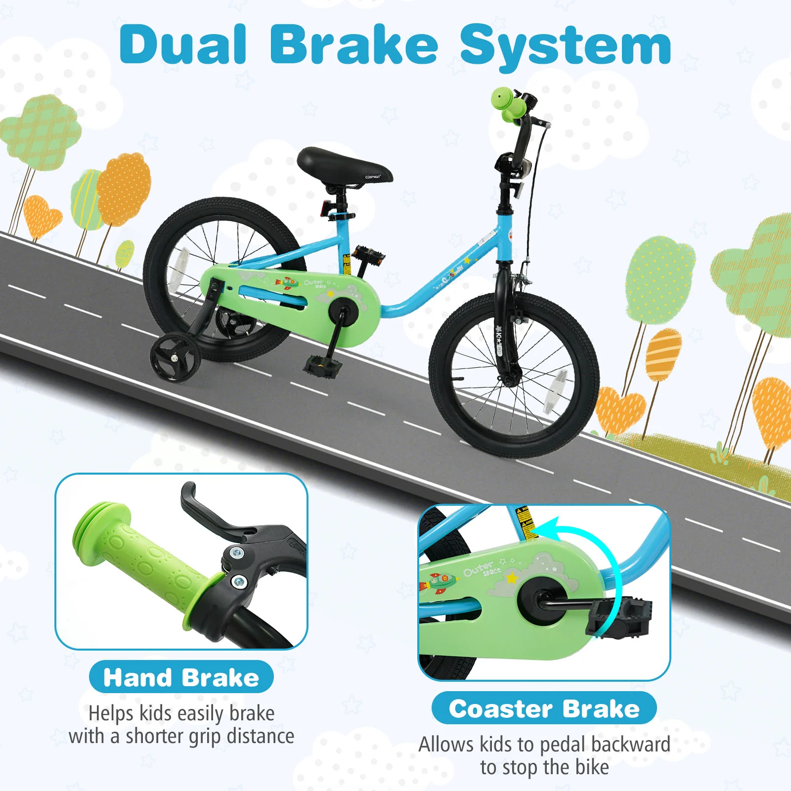 Kids Bike for 3-7 Years Old Boys and Girls 12/14/16-Inch Children Bicycle Blue - Image 13