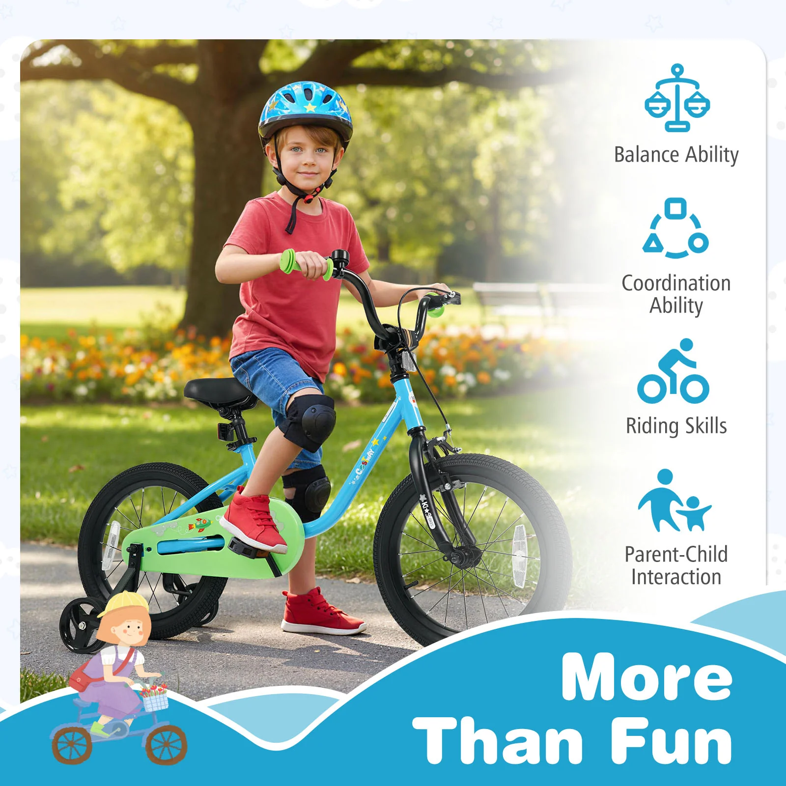 Kids Bike for 3-7 Years Old Boys and Girls 12/14/16-Inch Children Bicycle Blue - Image 16