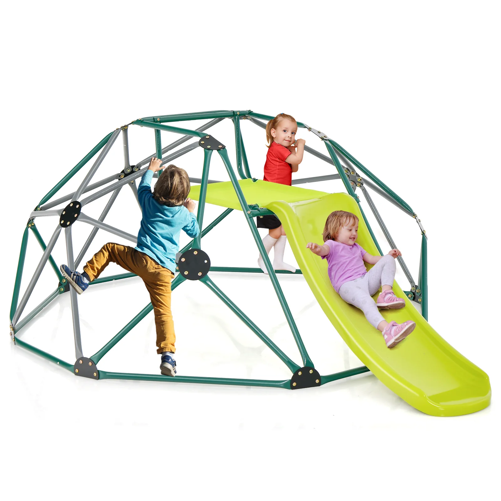 Kids Climbing Dome with Slide and Fabric Cushion for Garden Yard - Image 12