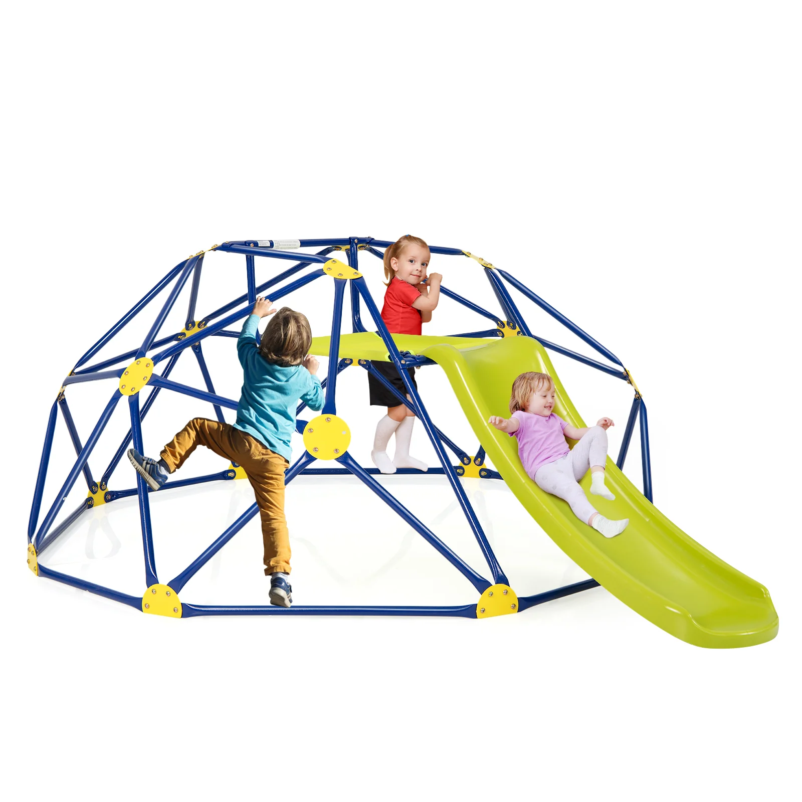 Kids Climbing Dome with Slide and Fabric Cushion for Garden Yard - Image 3