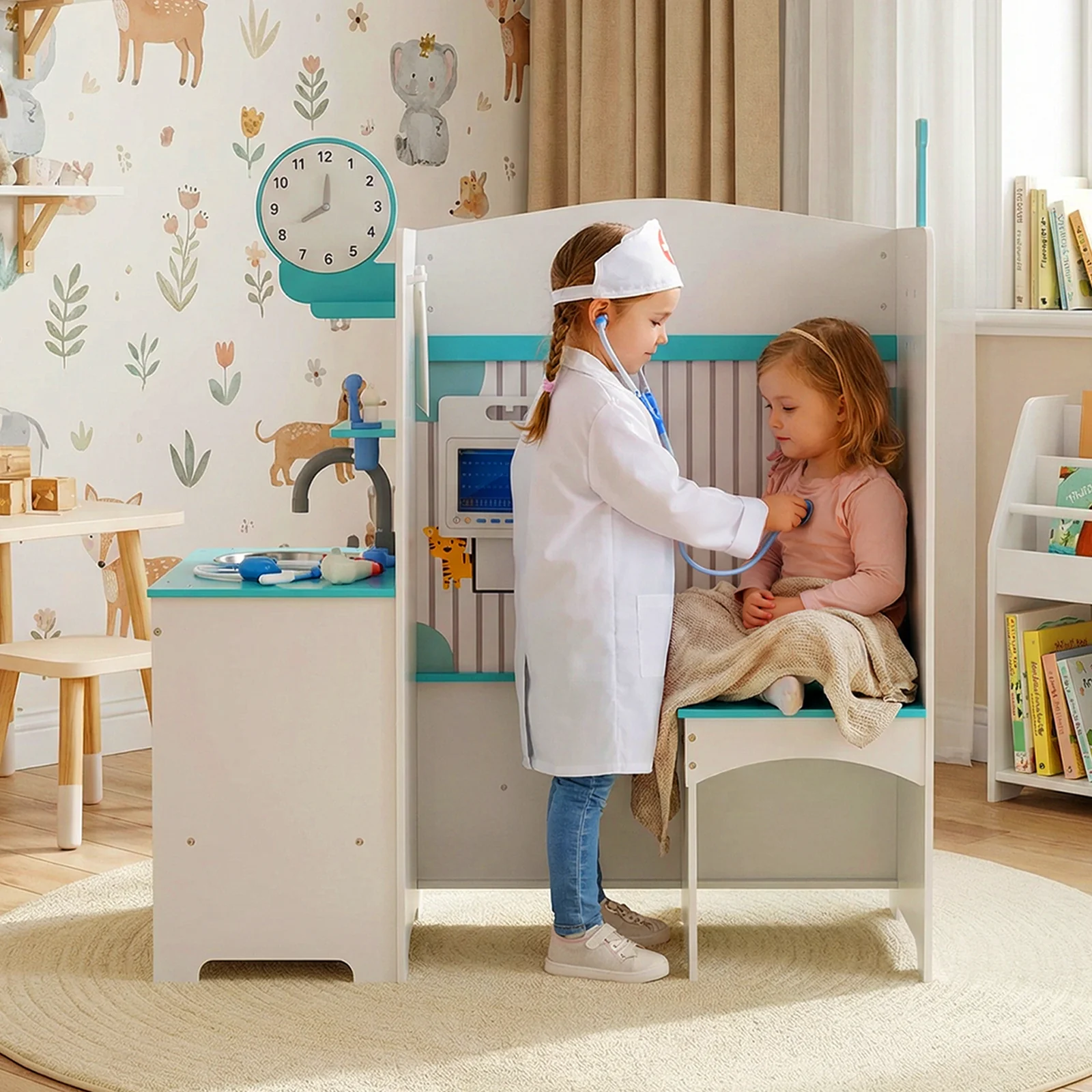 Kids Doctor Play Set with Adjustable Height Bar - Image 10