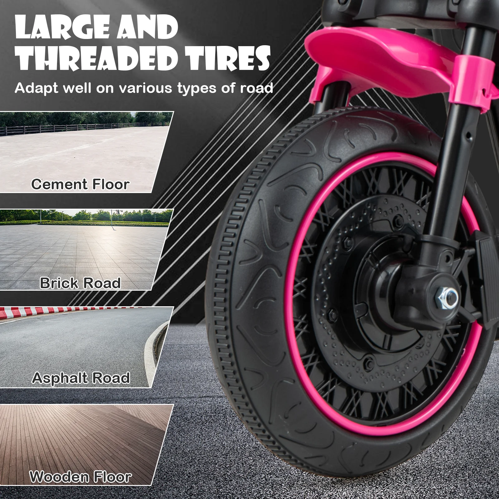 Kids Electric Motorcycle with Training Wheels and LED Headlights - Image 15
