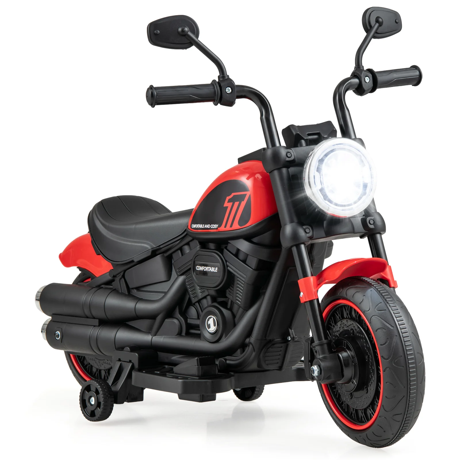 Kids Electric Motorcycle with Training Wheels and LED Headlights - Image 19
