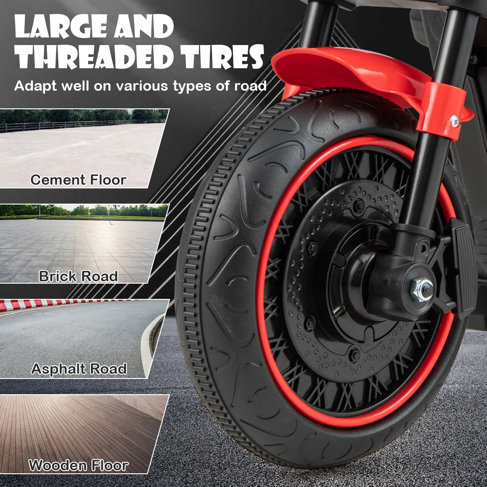 Kids Electric Motorcycle with Training Wheels and LED Headlights - Image 23