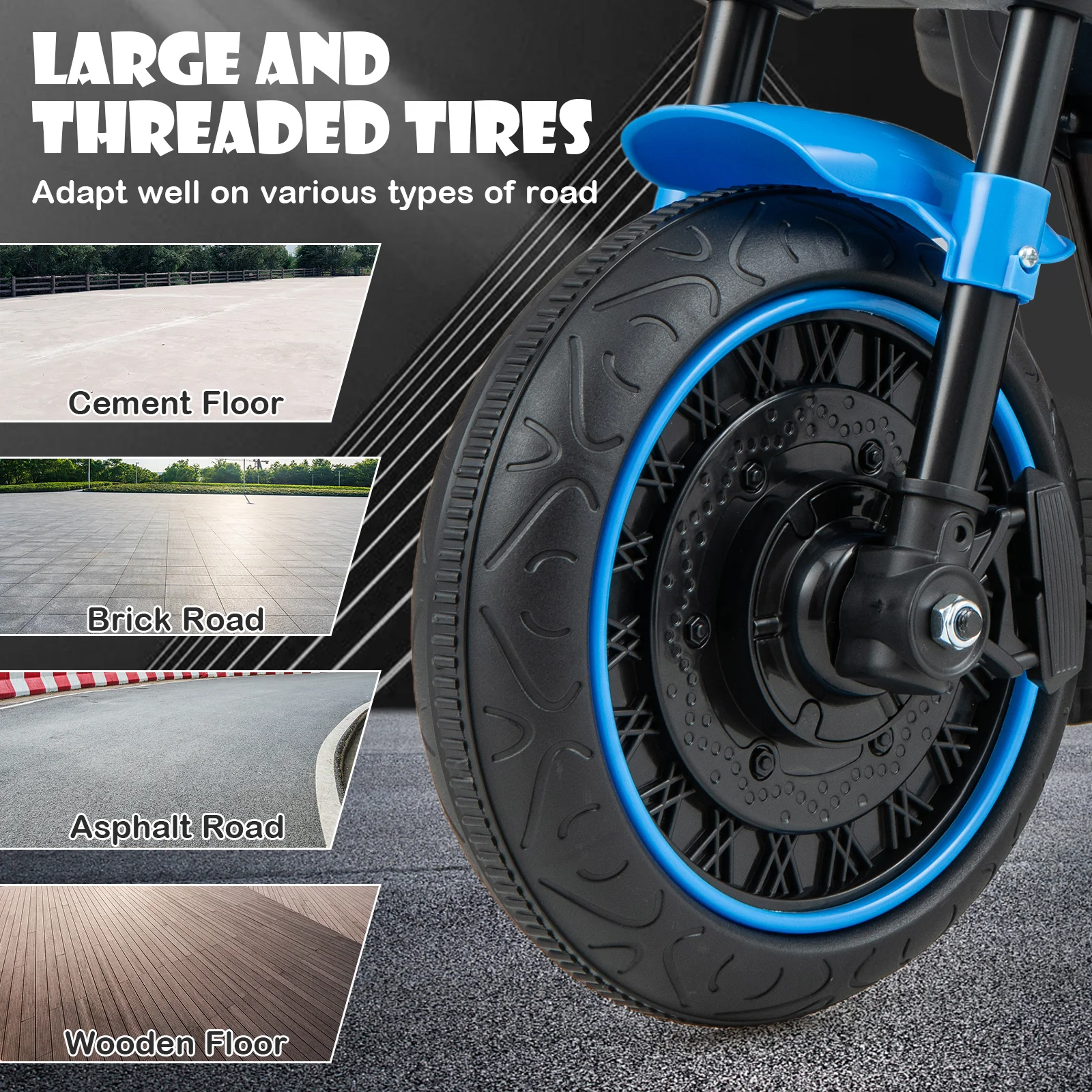 Kids Electric Motorcycle with Training Wheels and LED Headlights - Image 7
