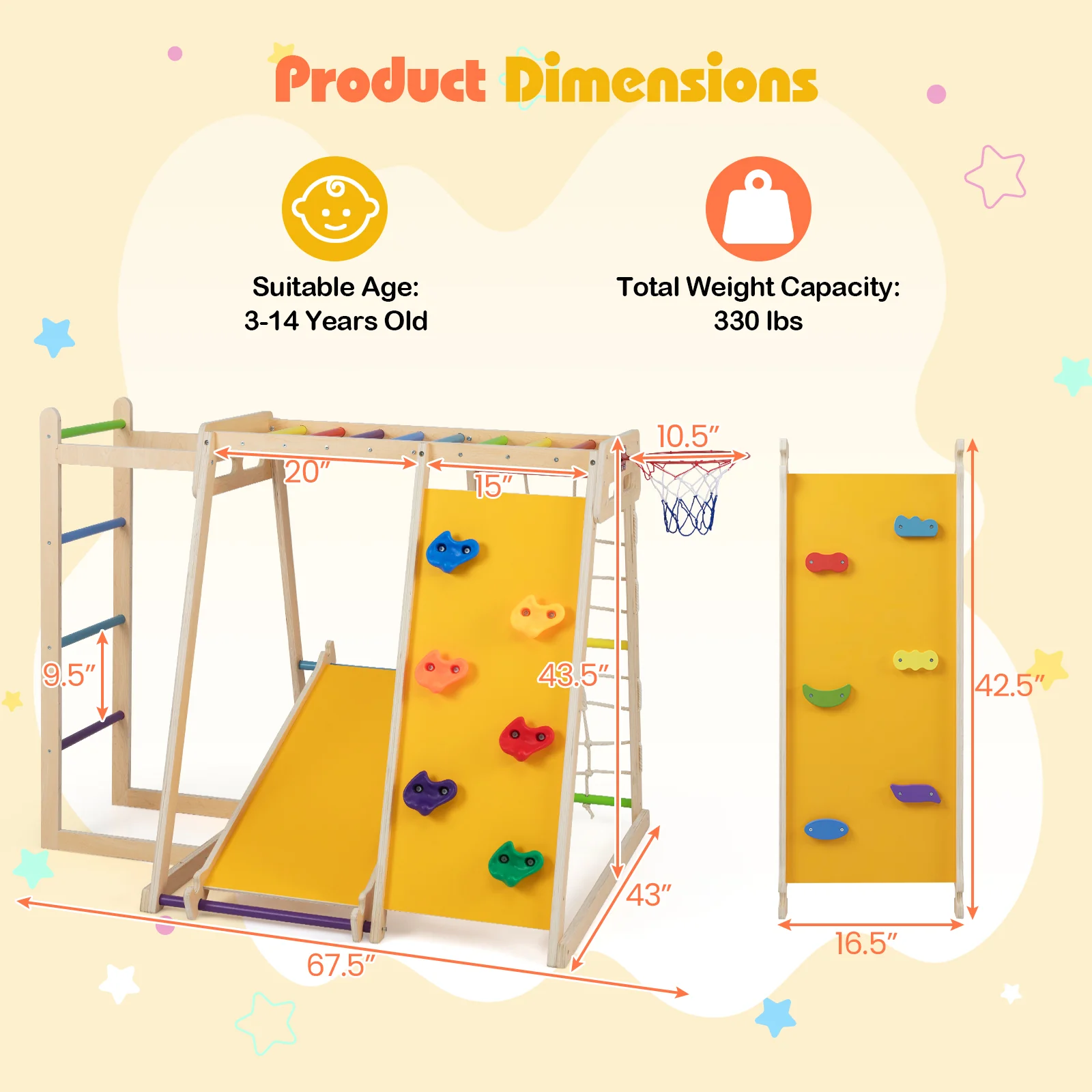 Kids Indoor Playground 6-in-1 Jungle Gym for 3-14 Years Olds - Image 13