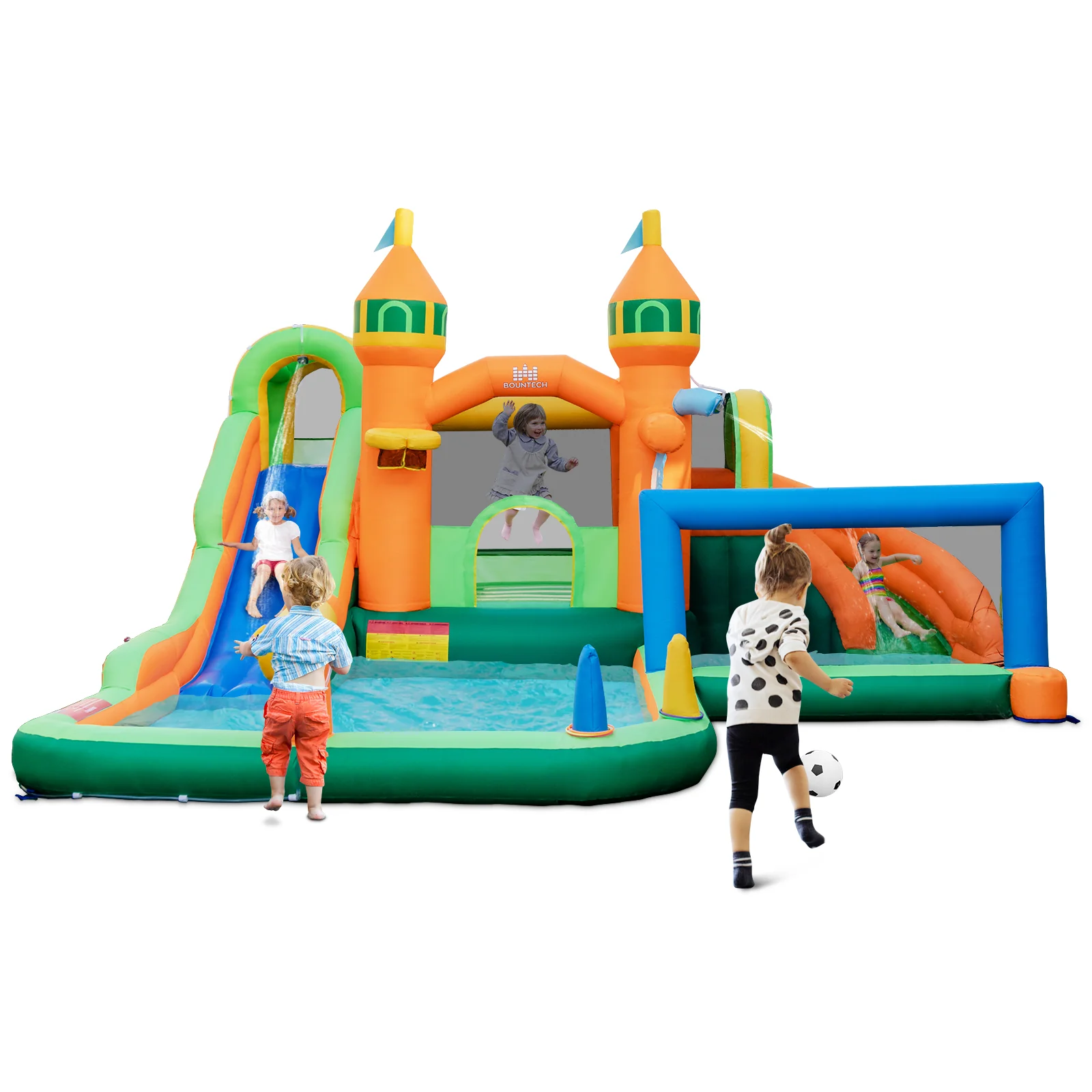 Kids Inflatable Water Slide for Yard Lawn with 735W Blower - Image 4