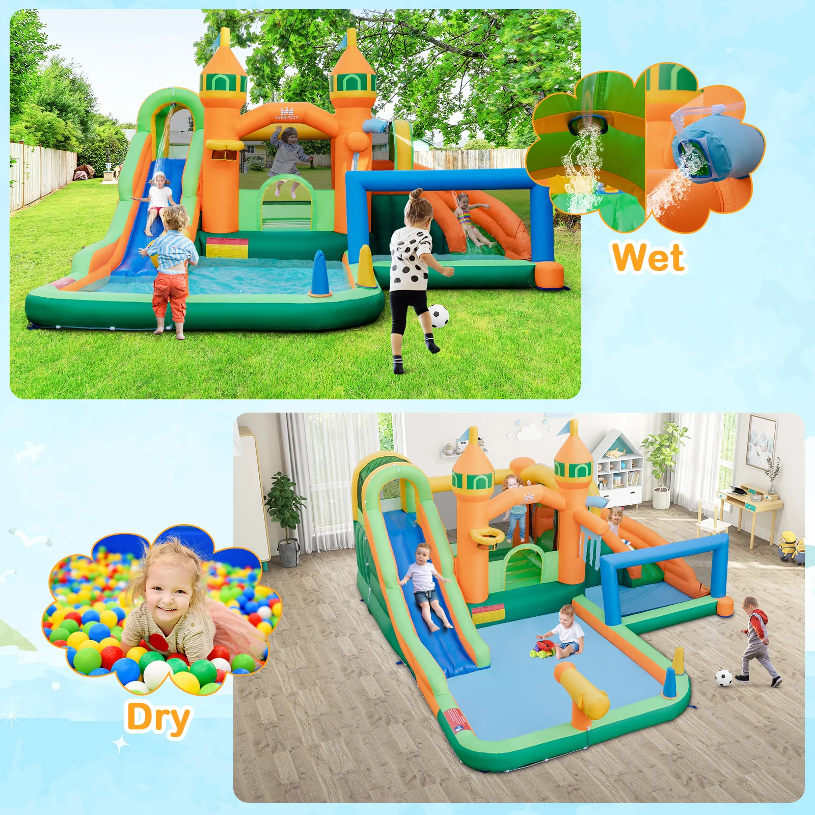 Kids Inflatable Water Slide for Yard Lawn (Without Blower) - Image 2