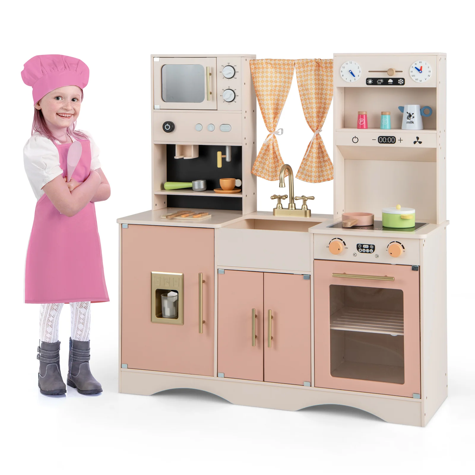 Kids Kitchen Playset with Microwave and Coffee Maker for Ages 3+ - Image 11