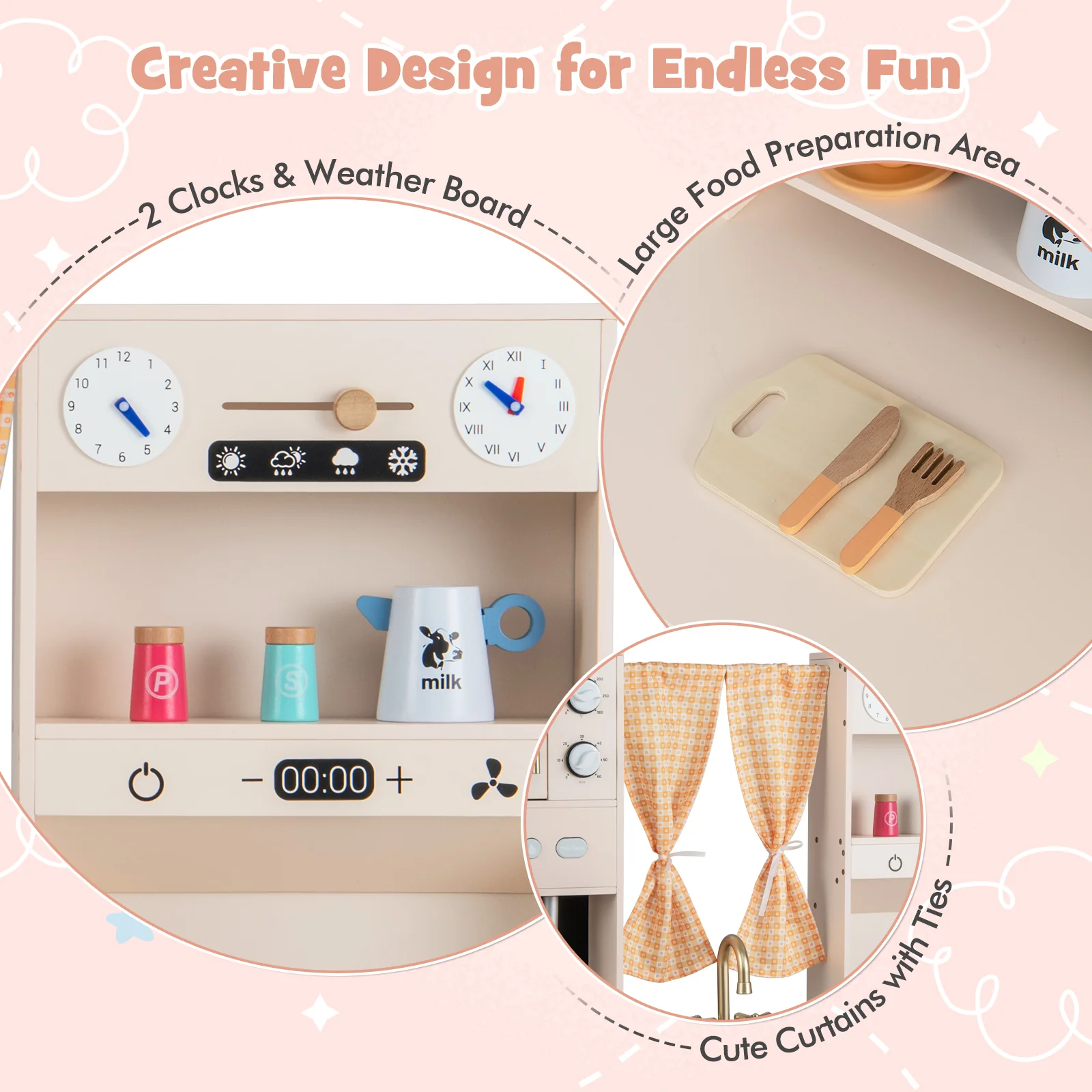 Kids Kitchen Playset with Microwave and Coffee Maker for Ages 3+ - Image 15