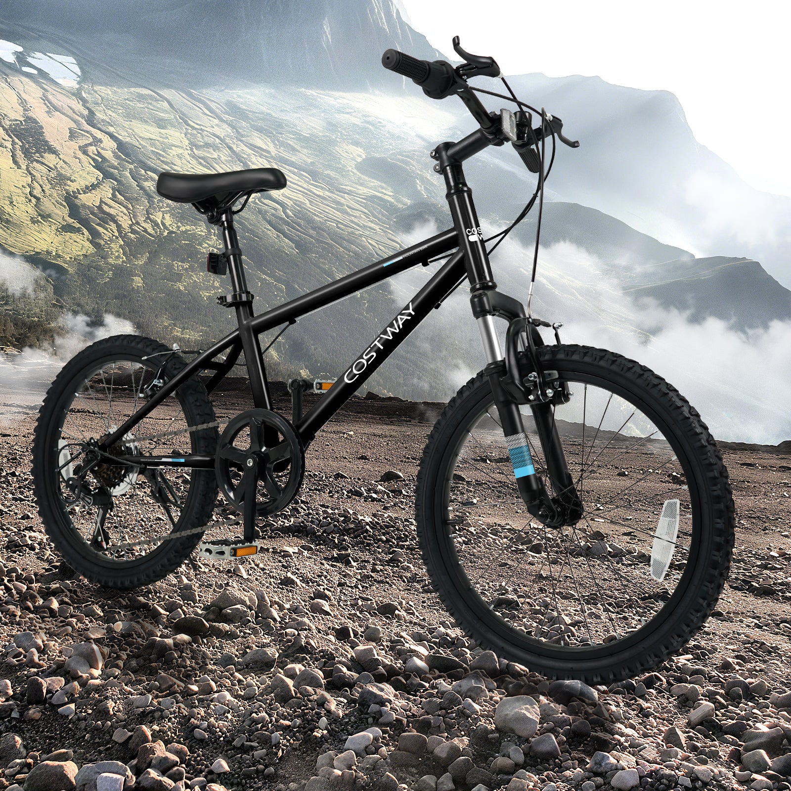 Kids Mountain Bike 20 24 Inch Child Bicycle for Boys Girls Aged 8+ Years Old Black - Image 10