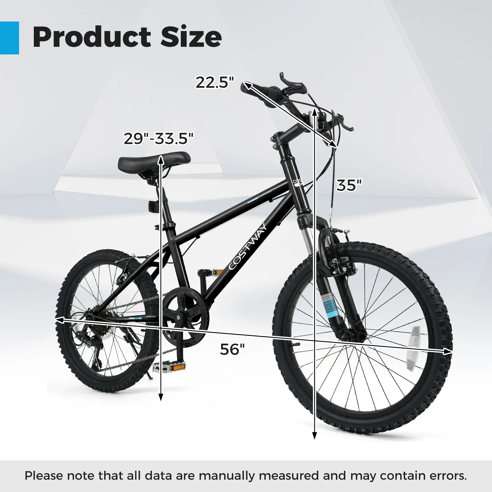 Kids Mountain Bike 20 24 Inch Child Bicycle for Boys Girls Aged 8+ Years Old Black - Image 12