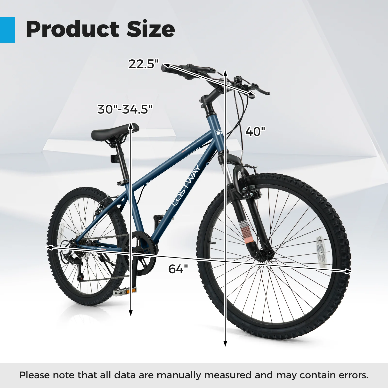 Kids Mountain Bike 20 24 Inch Child Bicycle for Boys Girls Aged 8+ Years Old Navy - Image 4