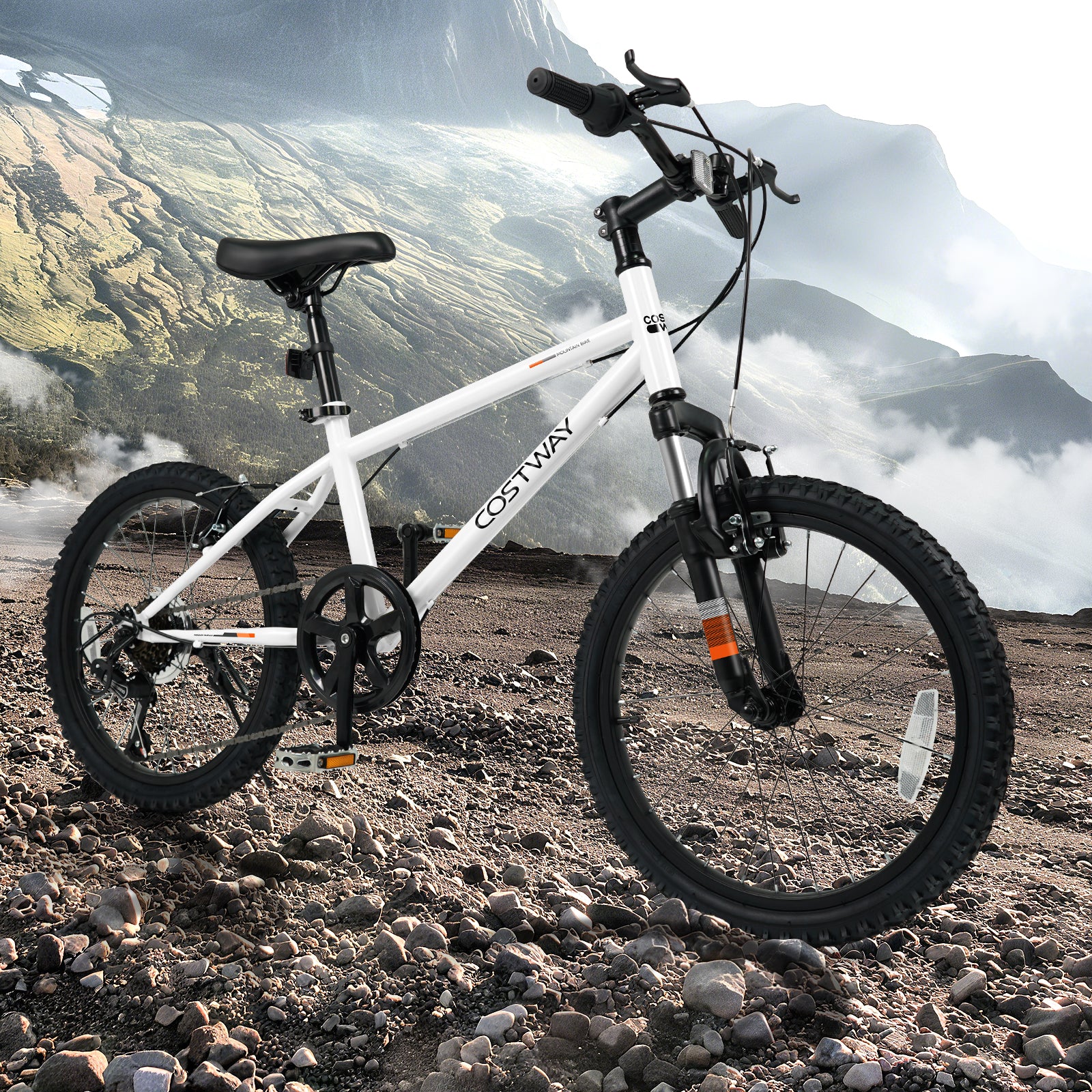 Kids Mountain Bike 20 24 Inch Child Bicycle for Boys Girls Aged 8+ Years Old White - Image 10