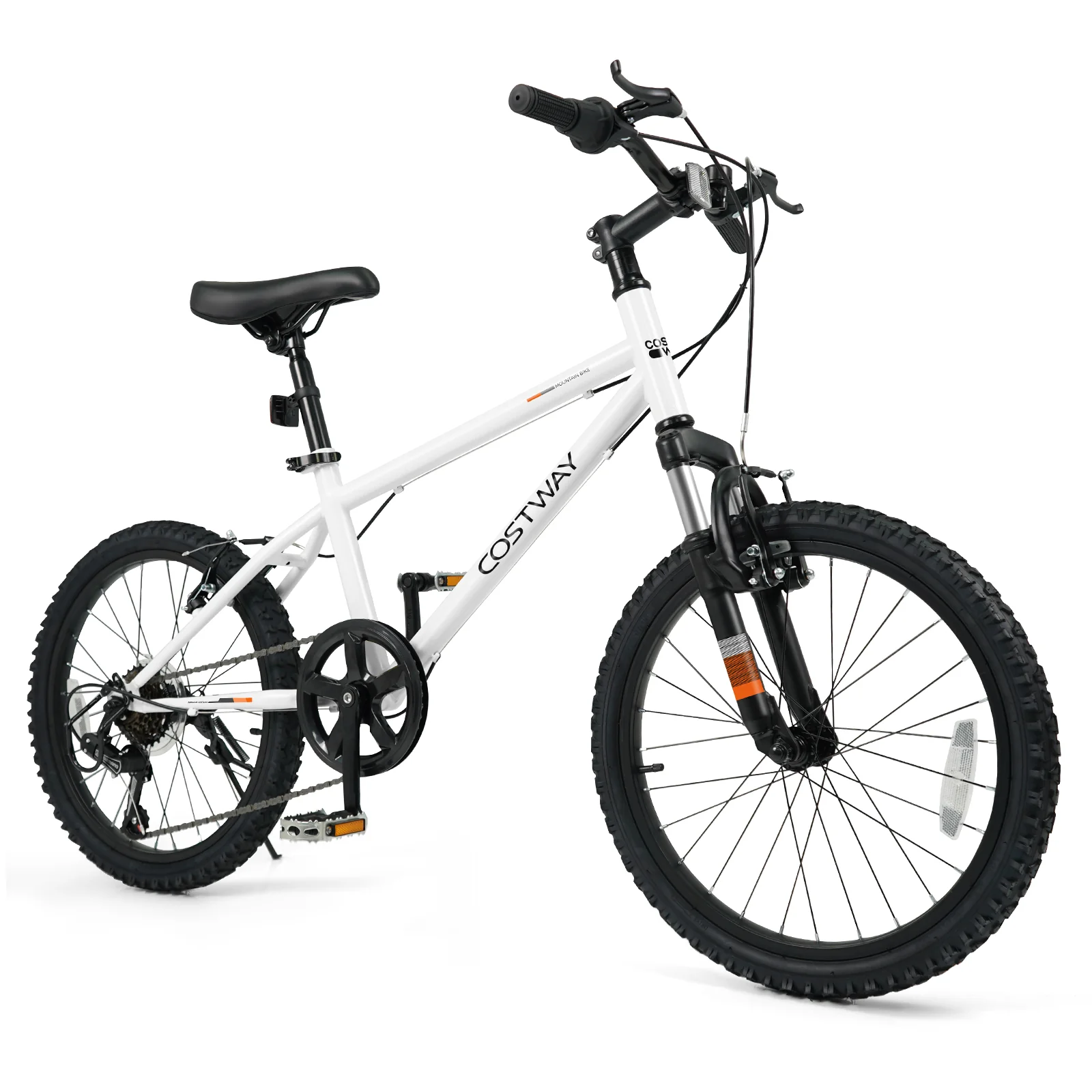 Kids Mountain Bike 20 24 Inch Child Bicycle for Boys Girls Aged 8+ Years Old White - Image 11