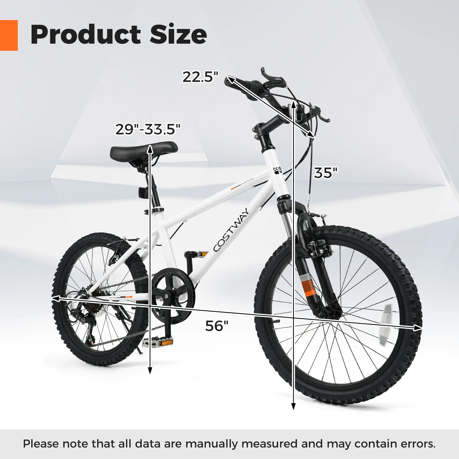 Kids Mountain Bike 20 24 Inch Child Bicycle for Boys Girls Aged 8+ Years Old White - Image 12