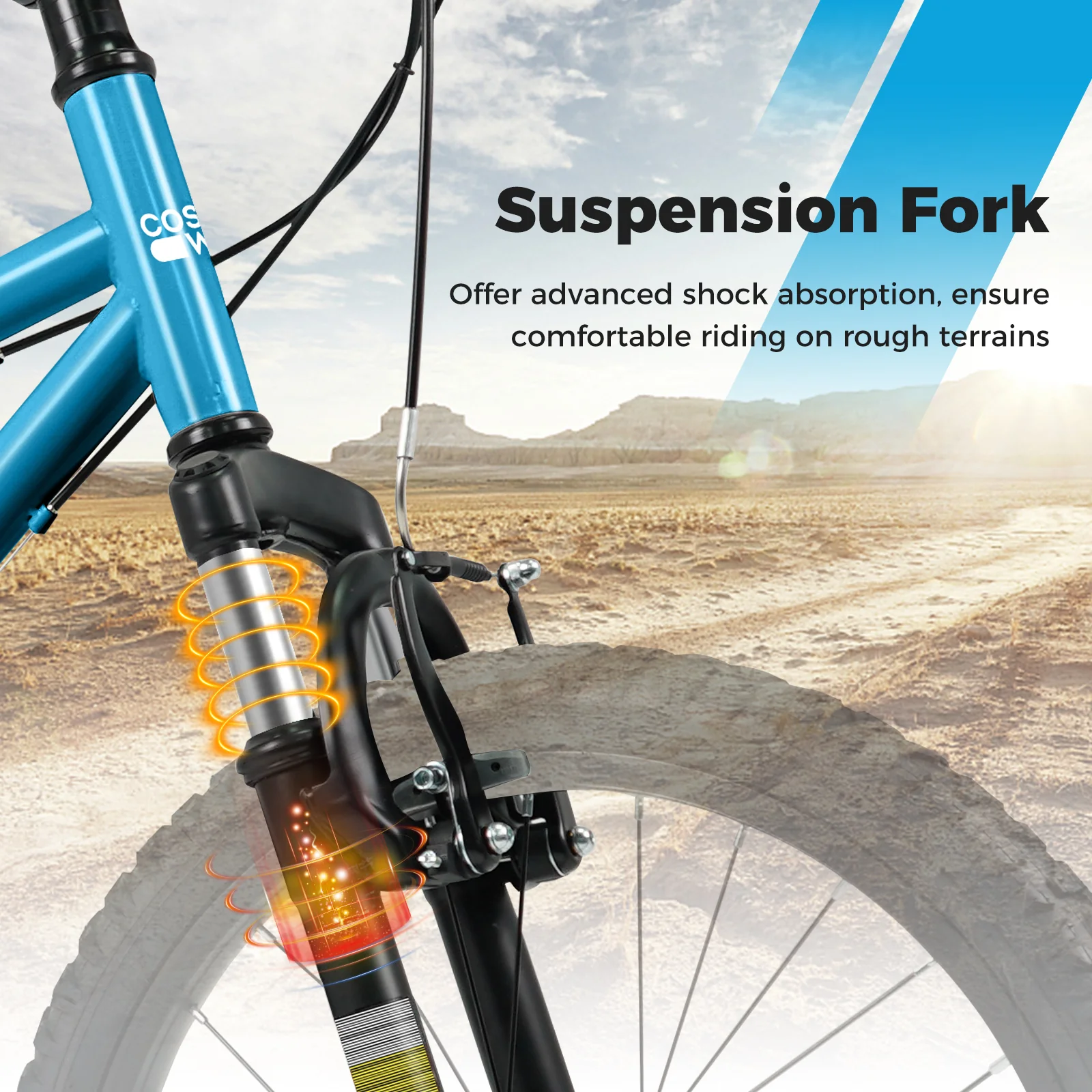 Kids Mountain Bike 20 Inch Child Bicycle for Boys Girls Aged 8+ Years Old Blue - Image 16