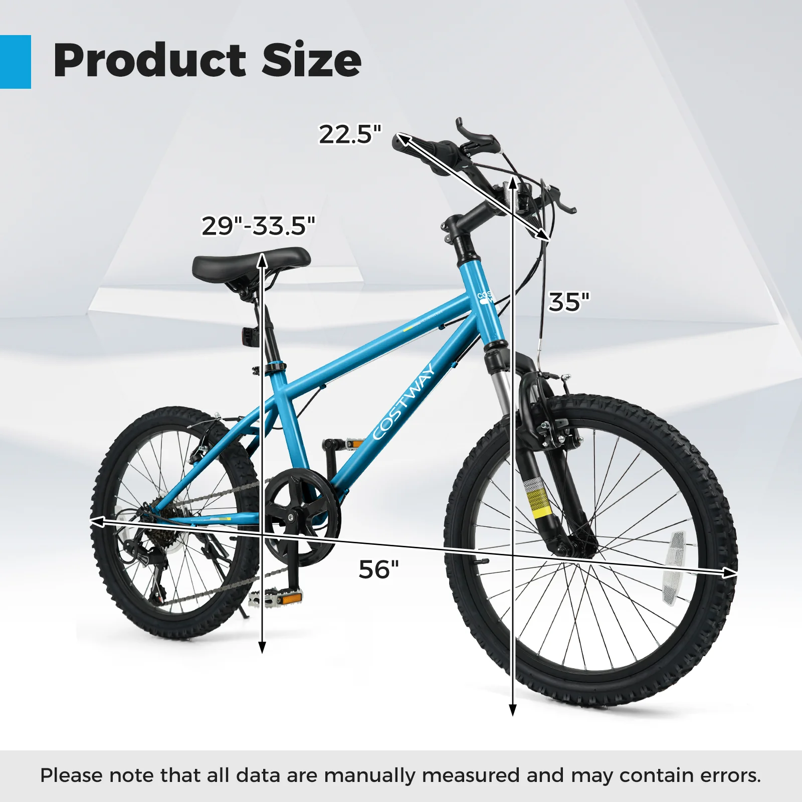 Kids Mountain Bike 20 Inch Child Bicycle for Boys Girls Aged 8+ Years Old Blue - Image 4