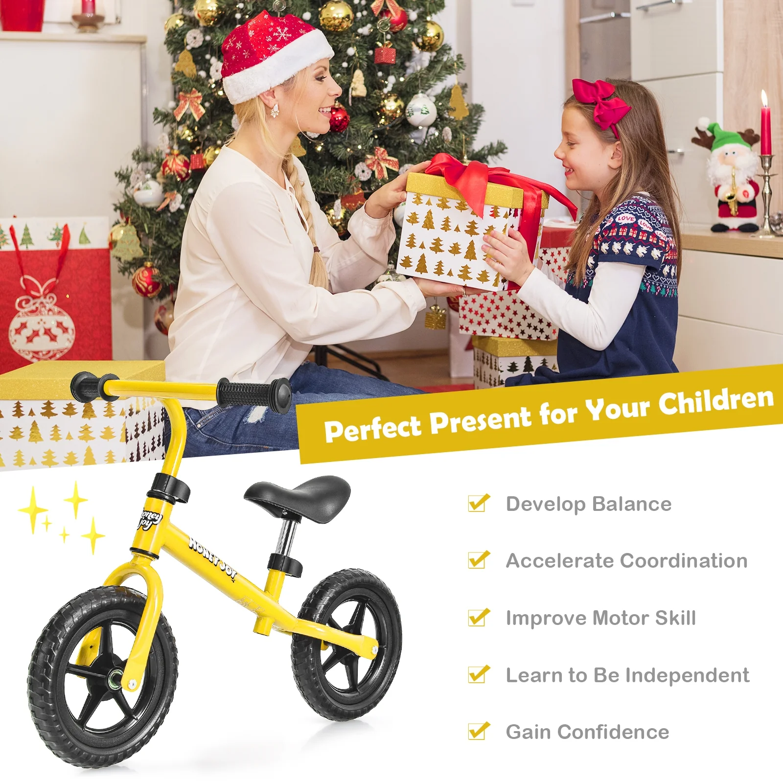 Kids No Pedal Balance Bike with Adjustable Handlebar and Seat - Image 26