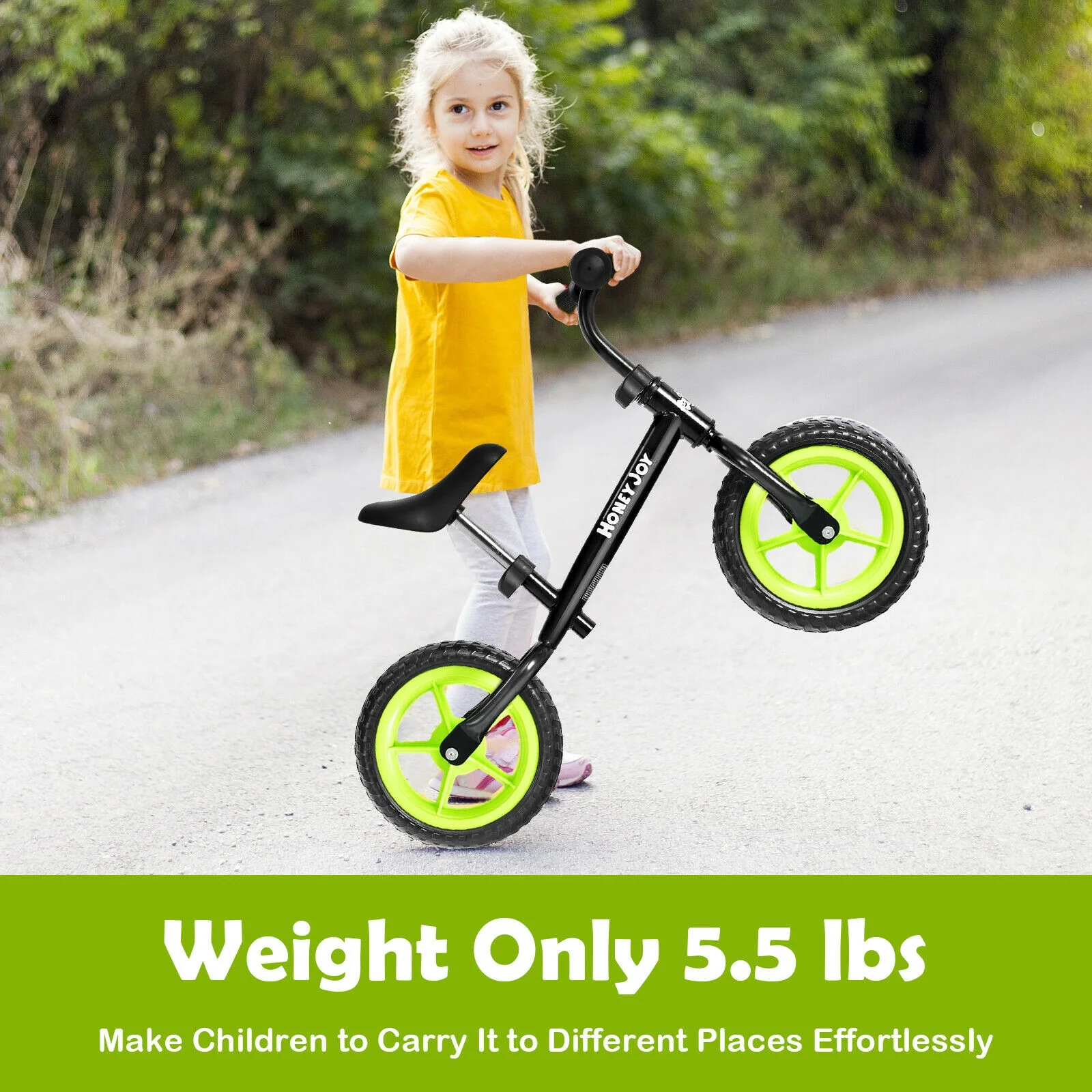 Kids No Pedal Balance Bike with Adjustable Handlebar and Seat - Image 8