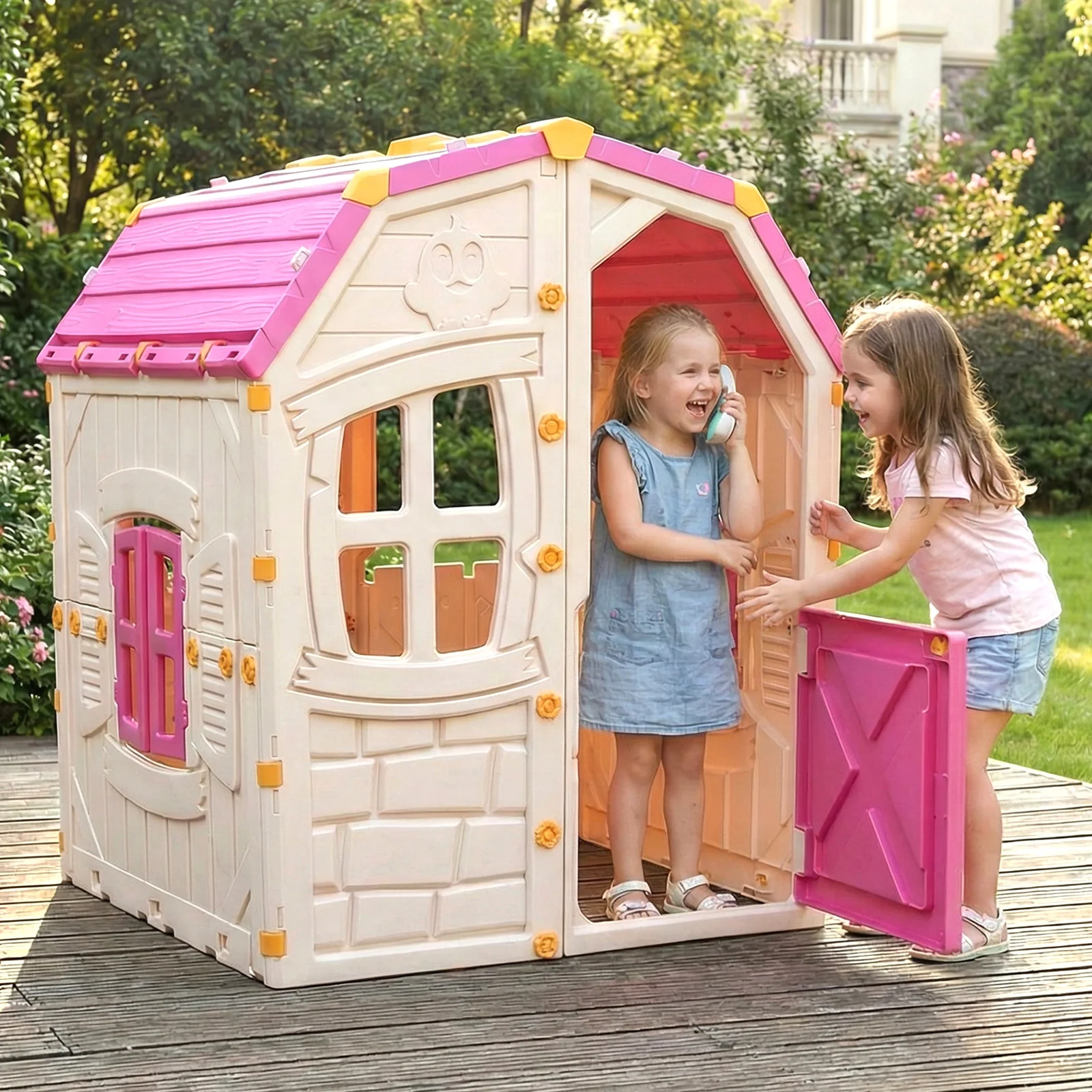 Kids Outdoor Playhouse with Openable Windows and Door for Indoor Room - Image 6