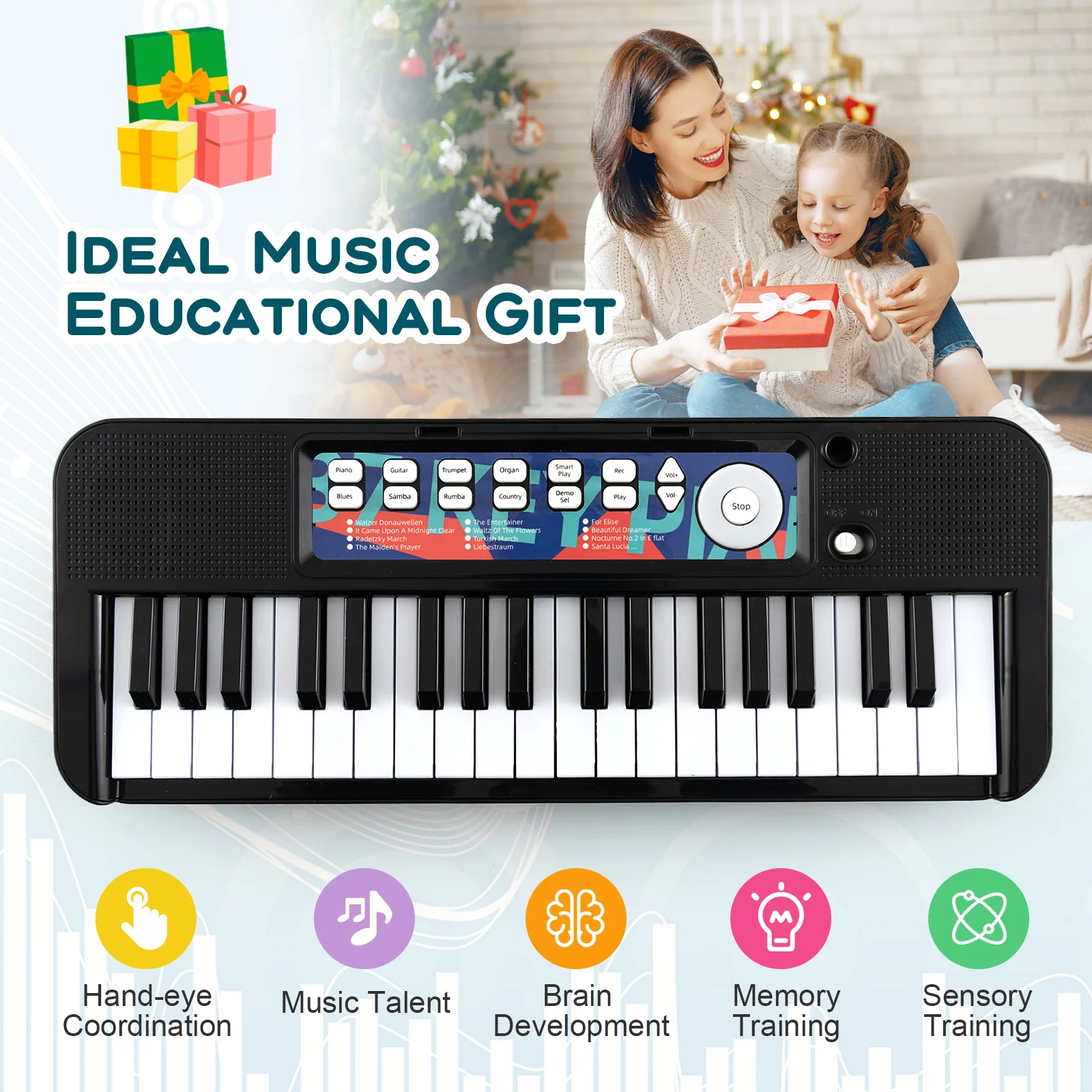 Kids Piano Keyboard 37-Key Kids Toy Keyboard Piano with Microphone for 3+ Kids - Image 14
