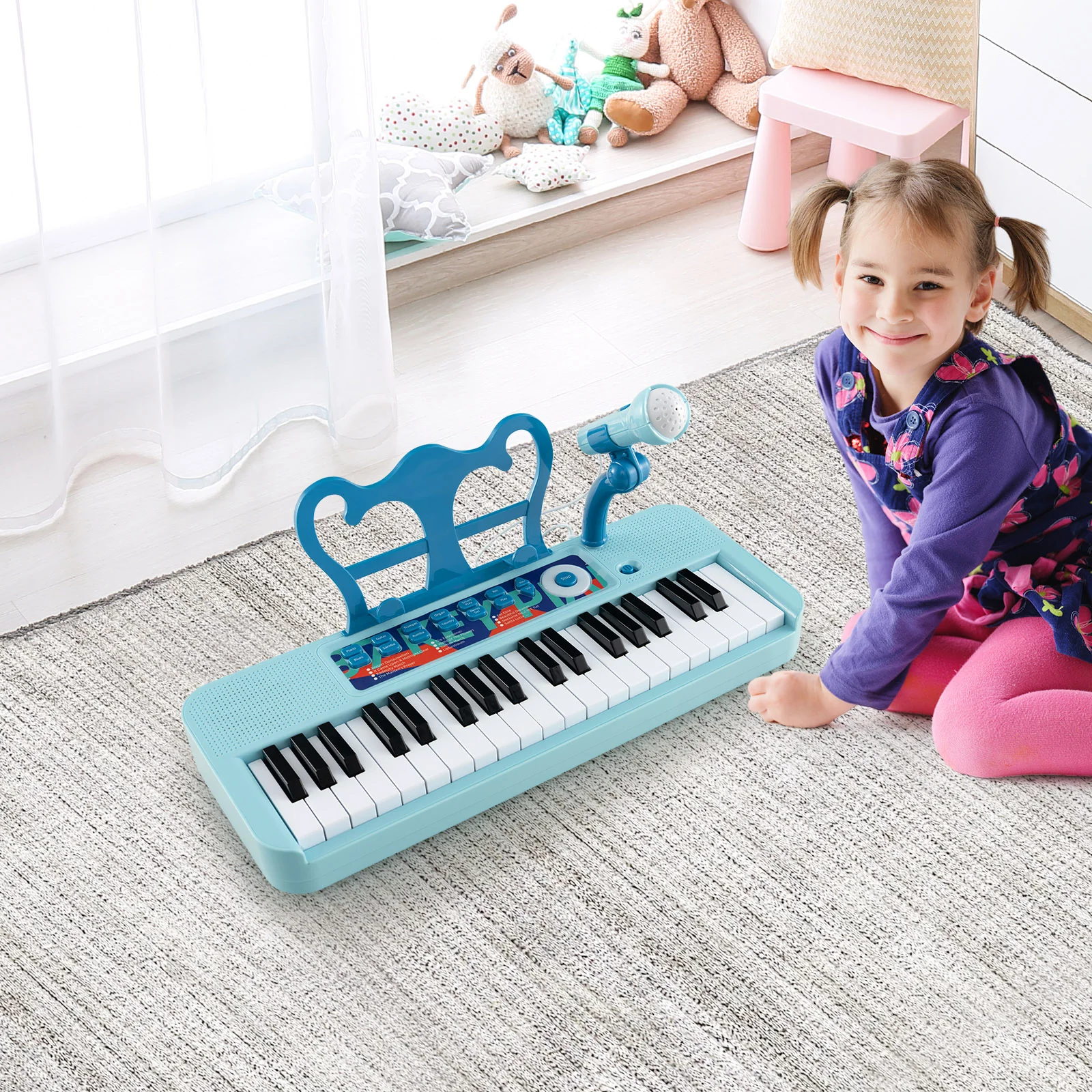 Kids Piano Keyboard 37-Key Kids Toy Keyboard Piano with Microphone for 3+ Kids - Image 2